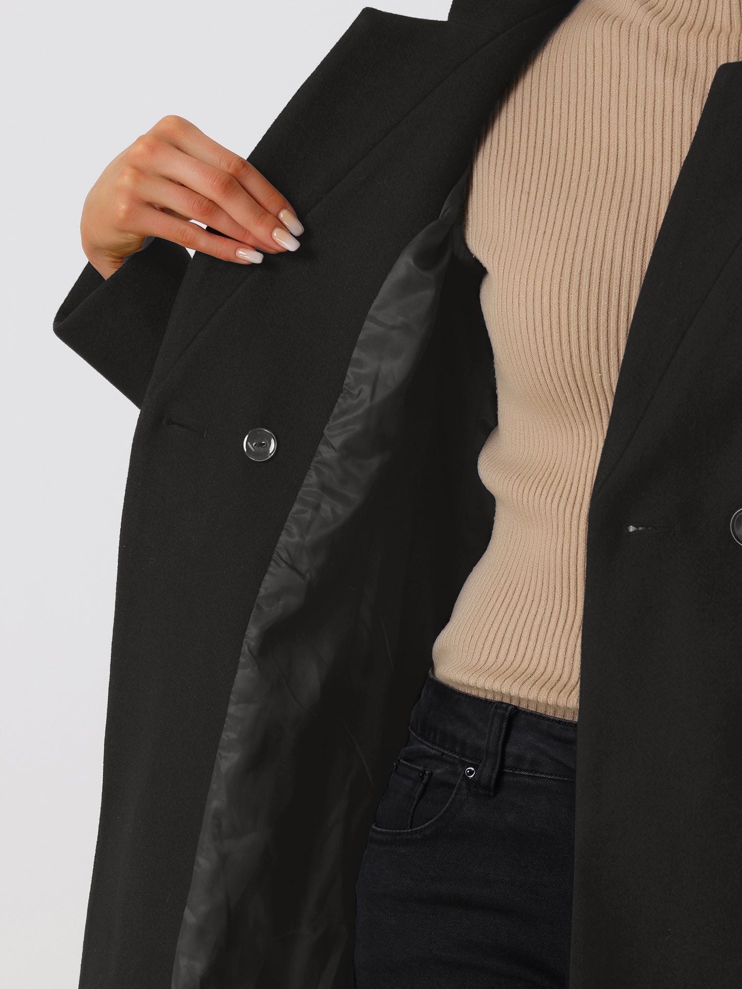 Belted Stand Collar Winter Fully Lined Belted Coats