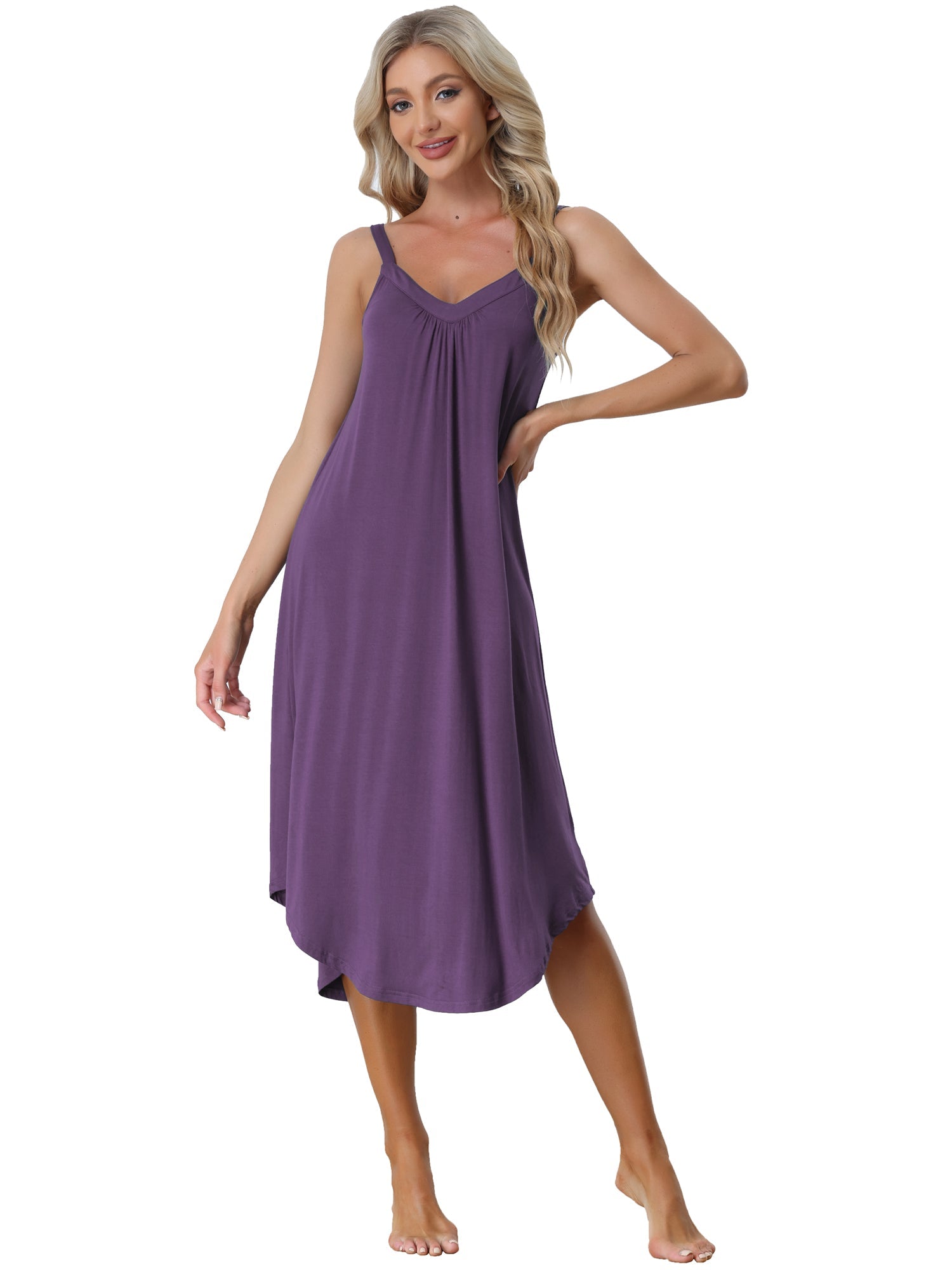 Spaghetti Strap Cami Nightdress Lounge Pajama Dress Nightgown