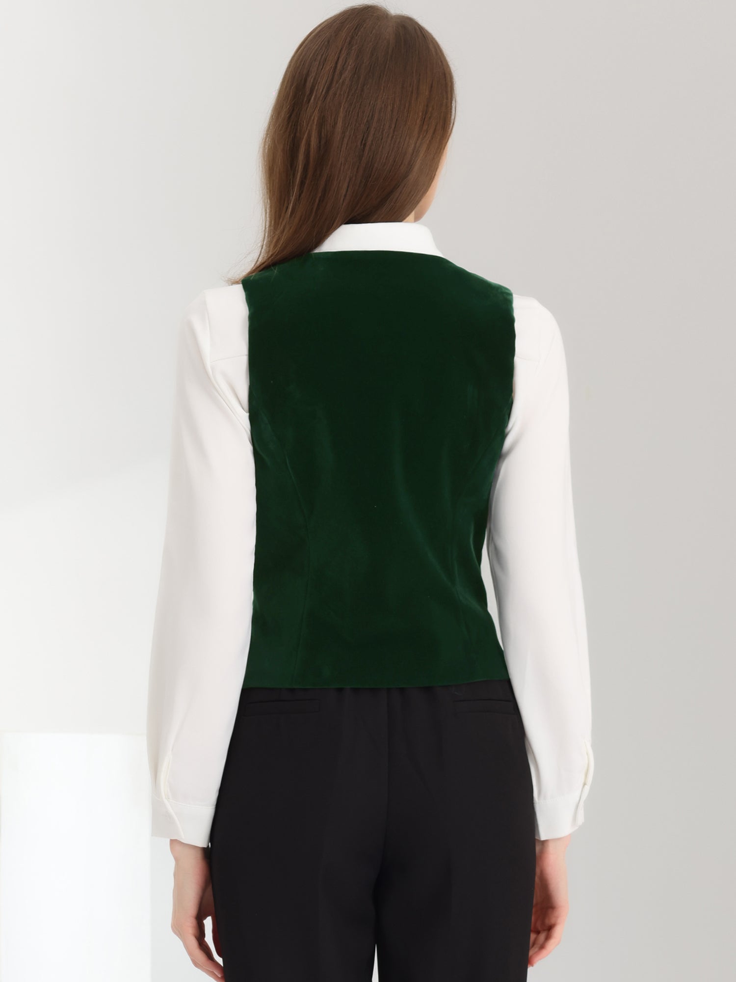 Retro Velvet Waistcoat V Neck Sleeveless Racerback Steampunk Vest