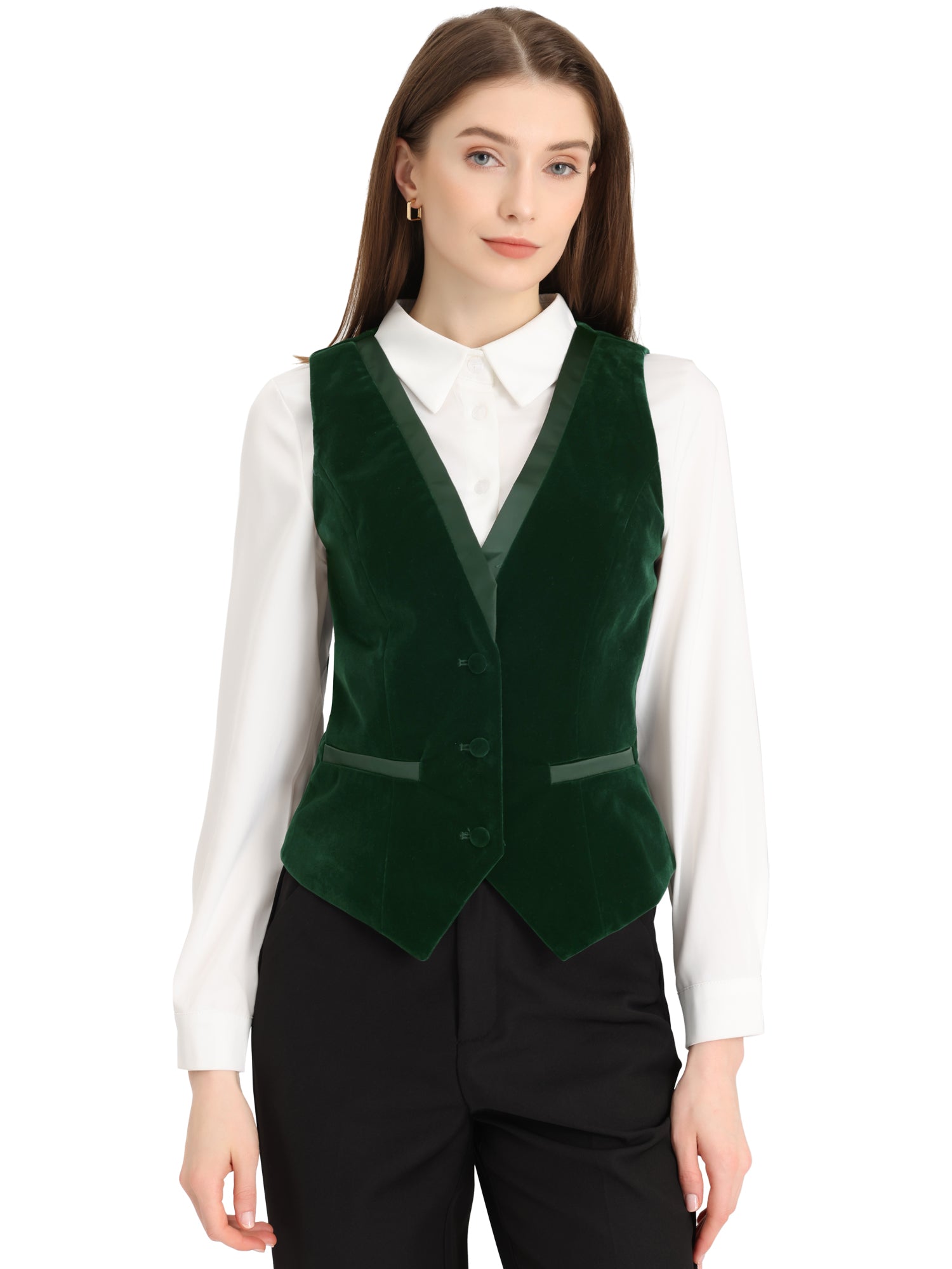Retro Velvet Waistcoat V Neck Sleeveless Racerback Steampunk Vest