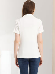 1 Button Office Business Short Sleeve Blazer Jacket