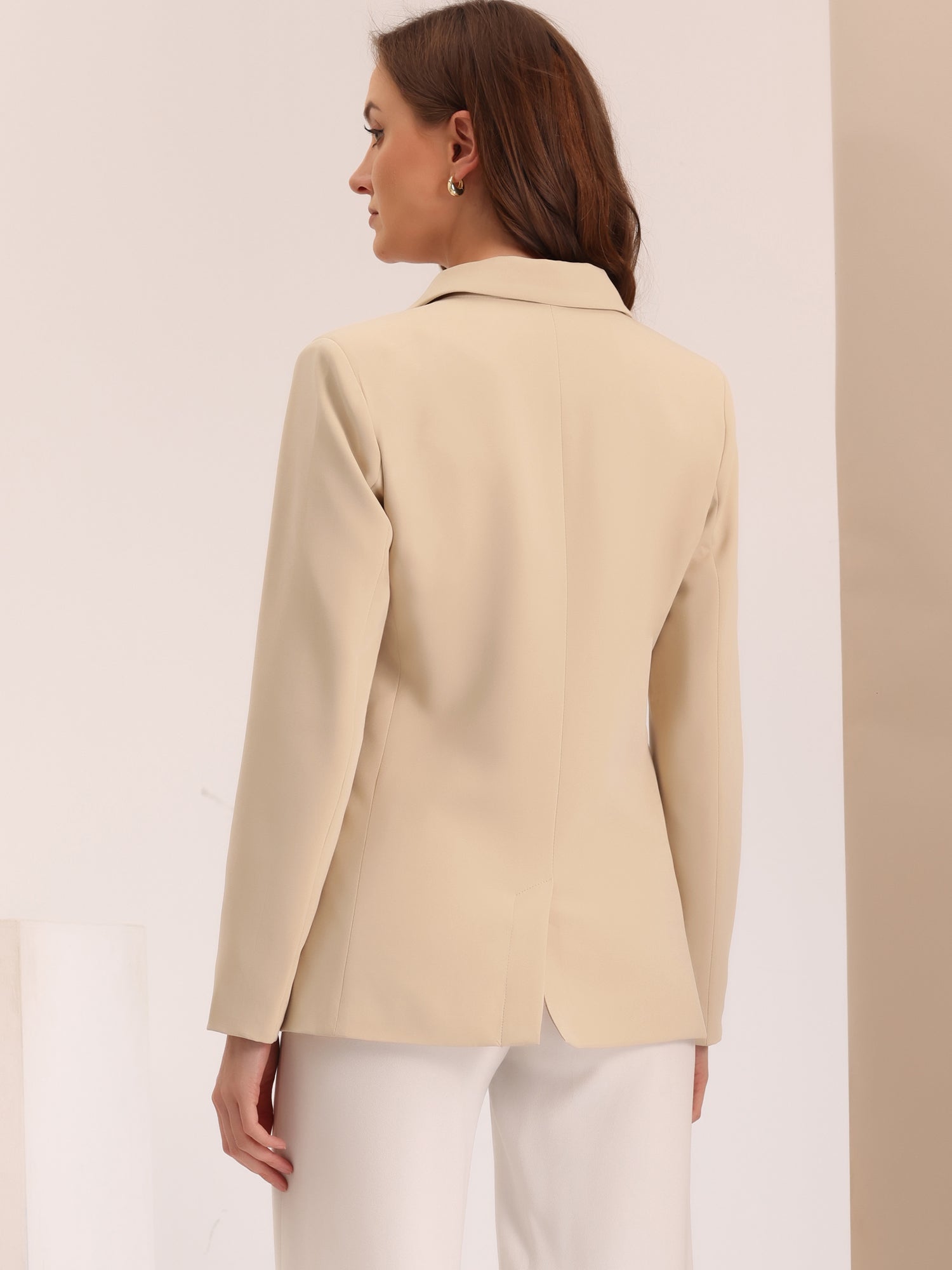 Notched Lapel Double Breasted Work Formal Blazer