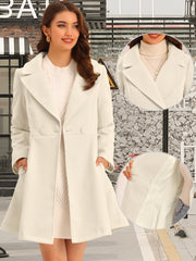 Elegant Overcoat Shawl Collar Single Winter Belted Long Coat