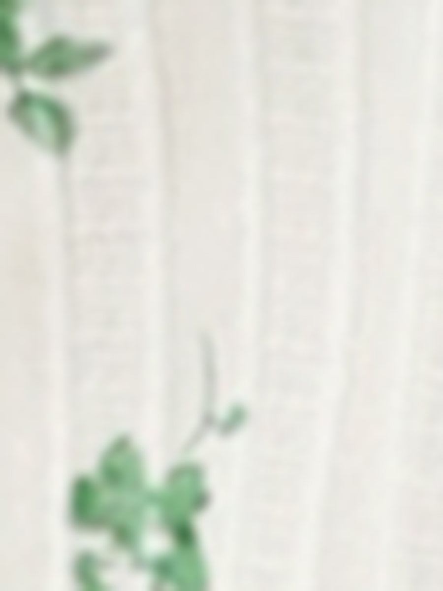 Floral Printed Peter Pan Collar Cotton Short Sleeve Shirt