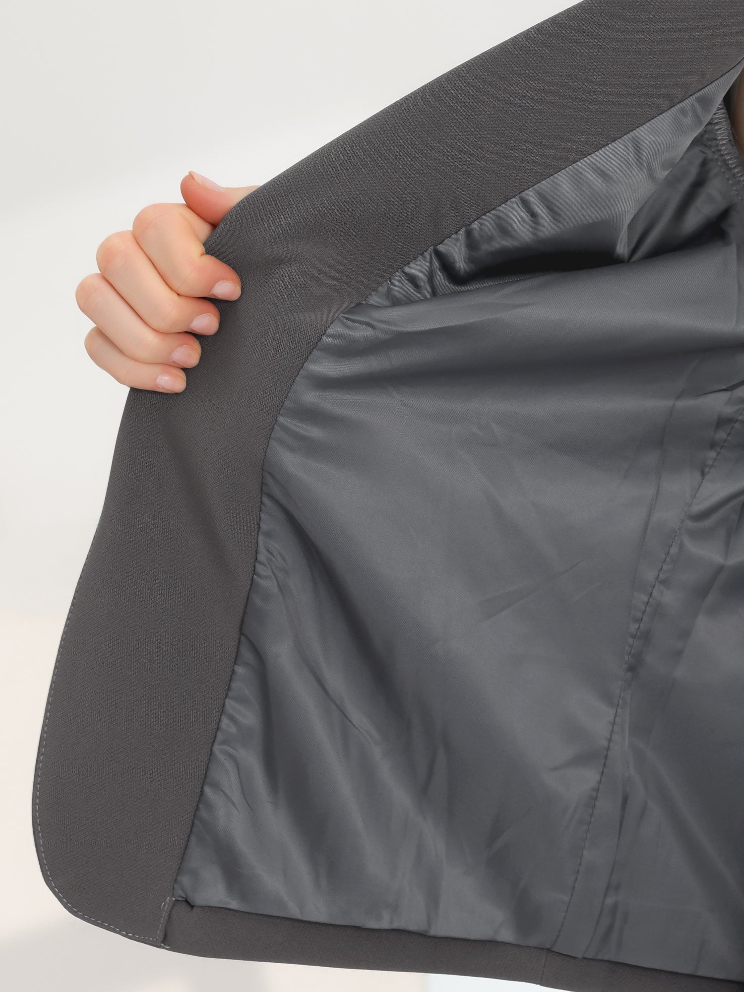 Notched Lapel Long Sleeves Solid Color Open Front Cropped Blazer