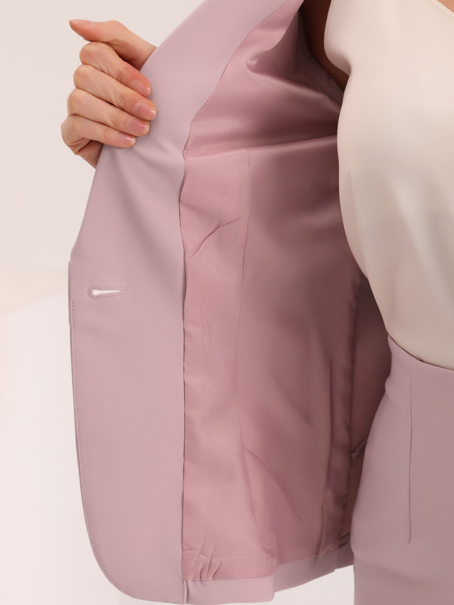 2 Pieces Business Casual Notched Lapel Long Sleeve Blazer & Pencil Skirt Suit Set