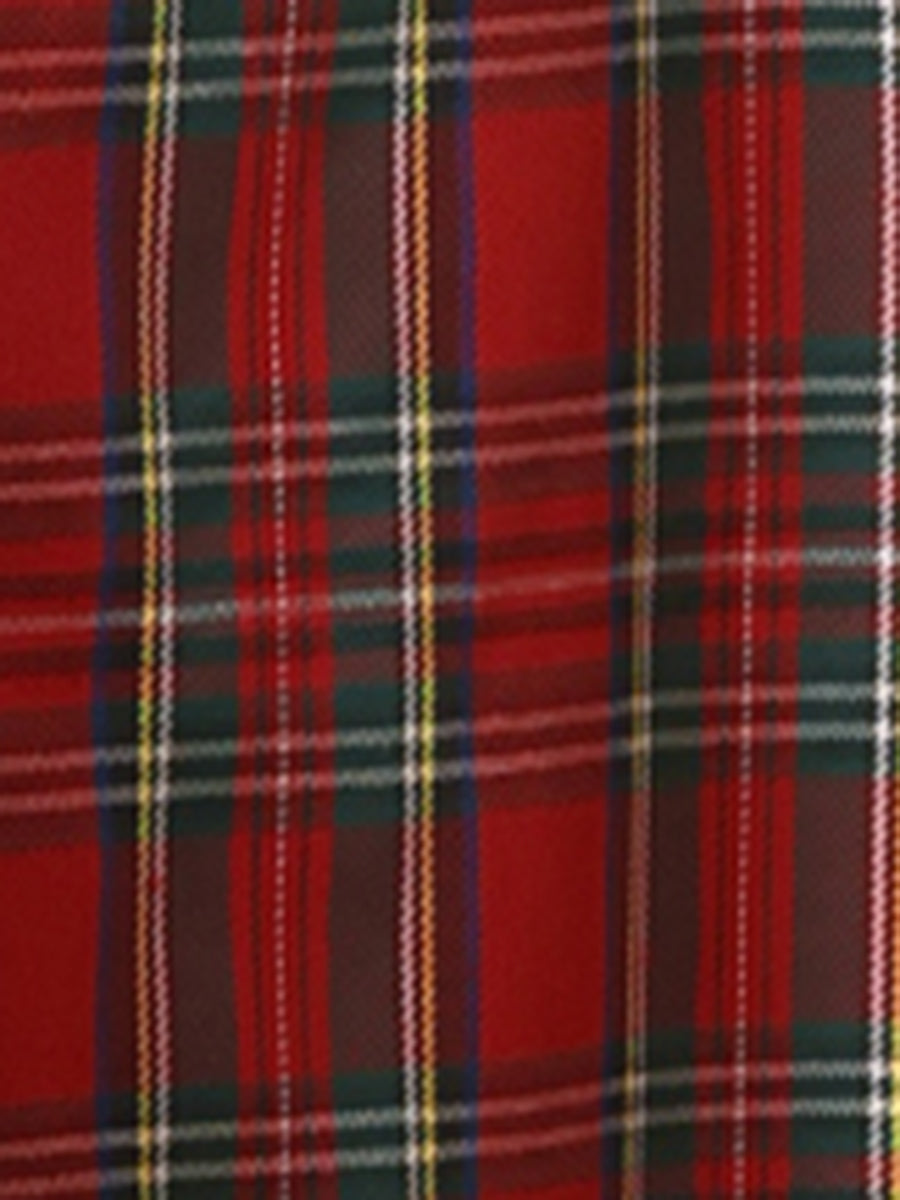 Plaid Overall Tartan Pinafore Suspender Midi Skirt