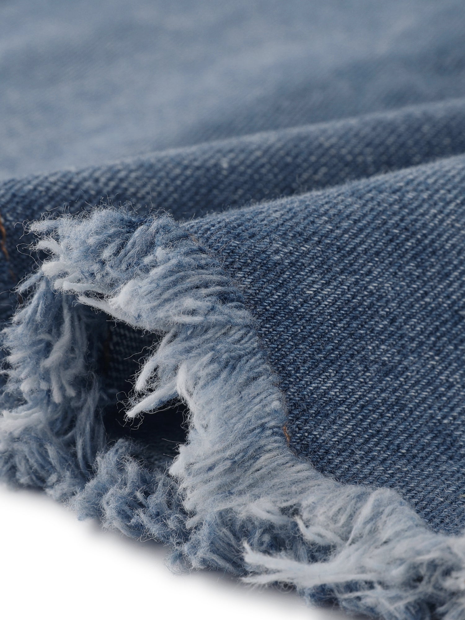 Denim Raw Hem Button Down Midi Jeans Skirt