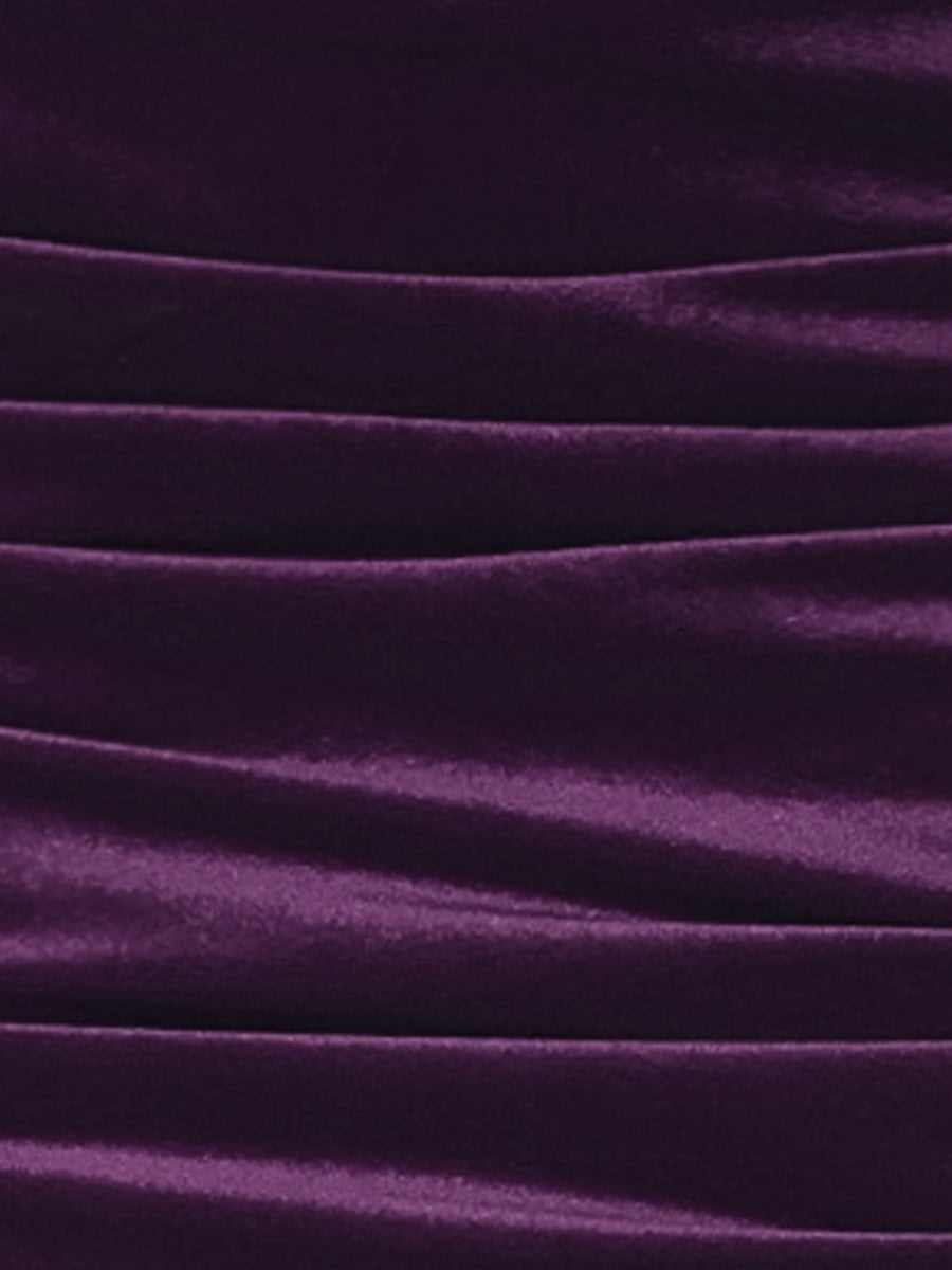 Solid Velvet Party Bodycon Mini Ruched Skirt