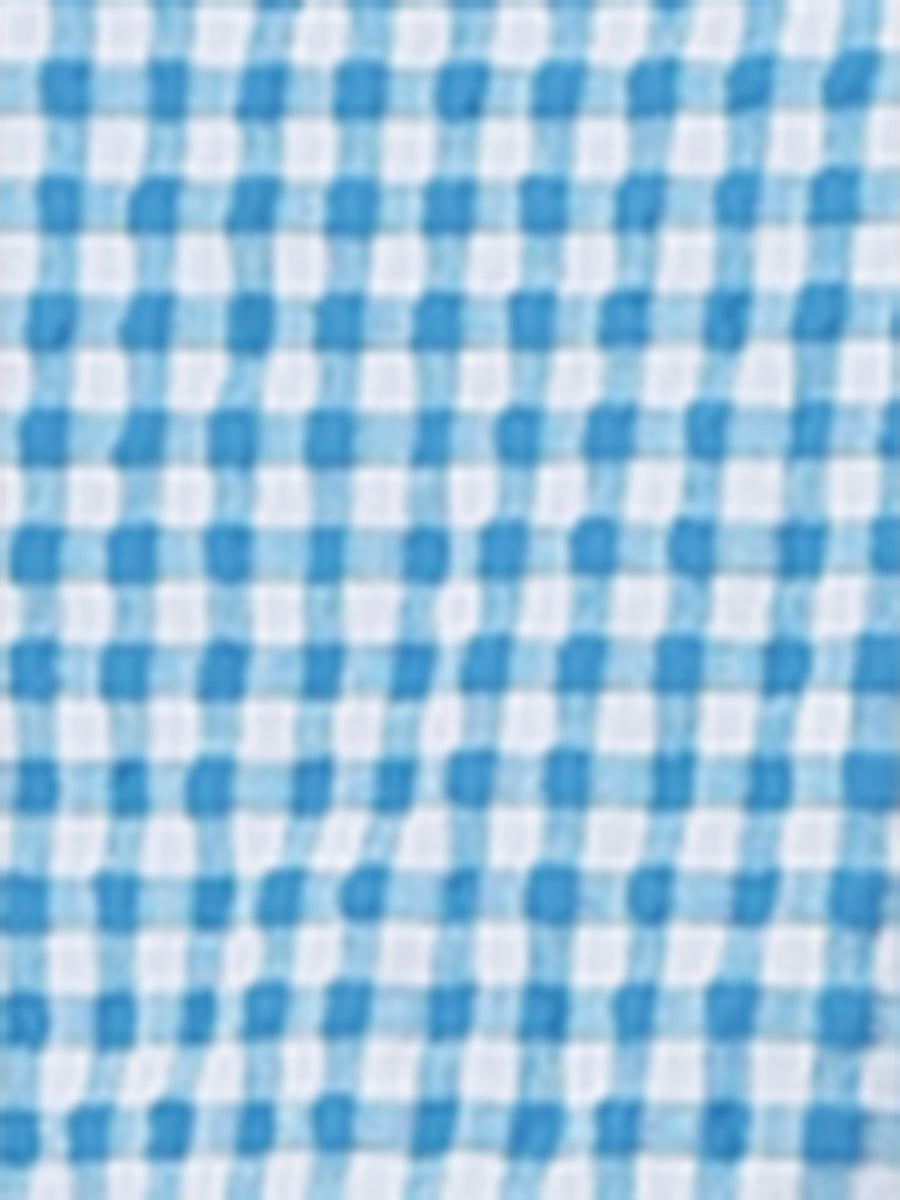 Summer Gingham Tops Square Neck Ruffle Cap Sleeve Blouse