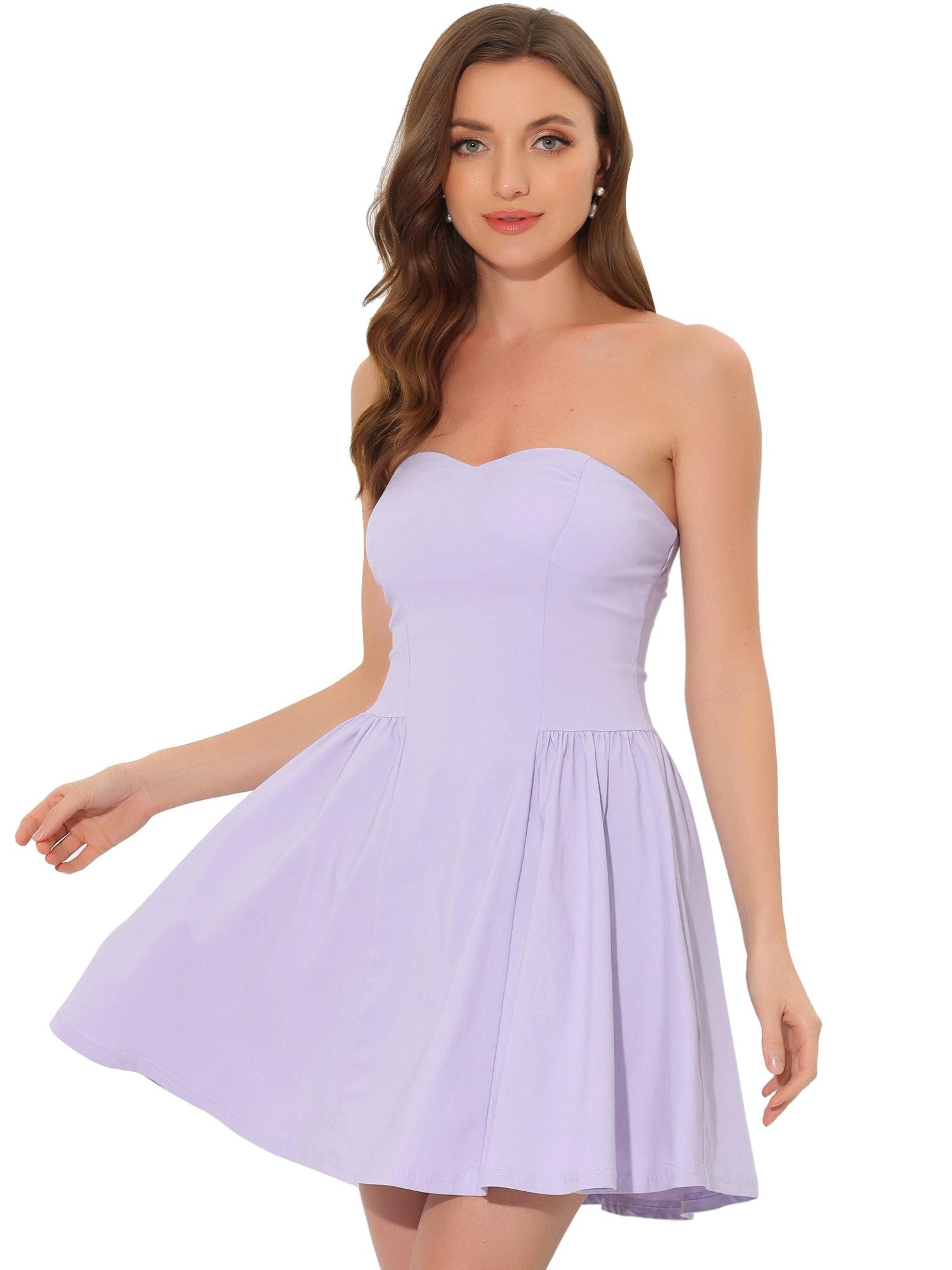 Strapless Sweetheart Neck Fit And Flare Mini Tube Top Dress