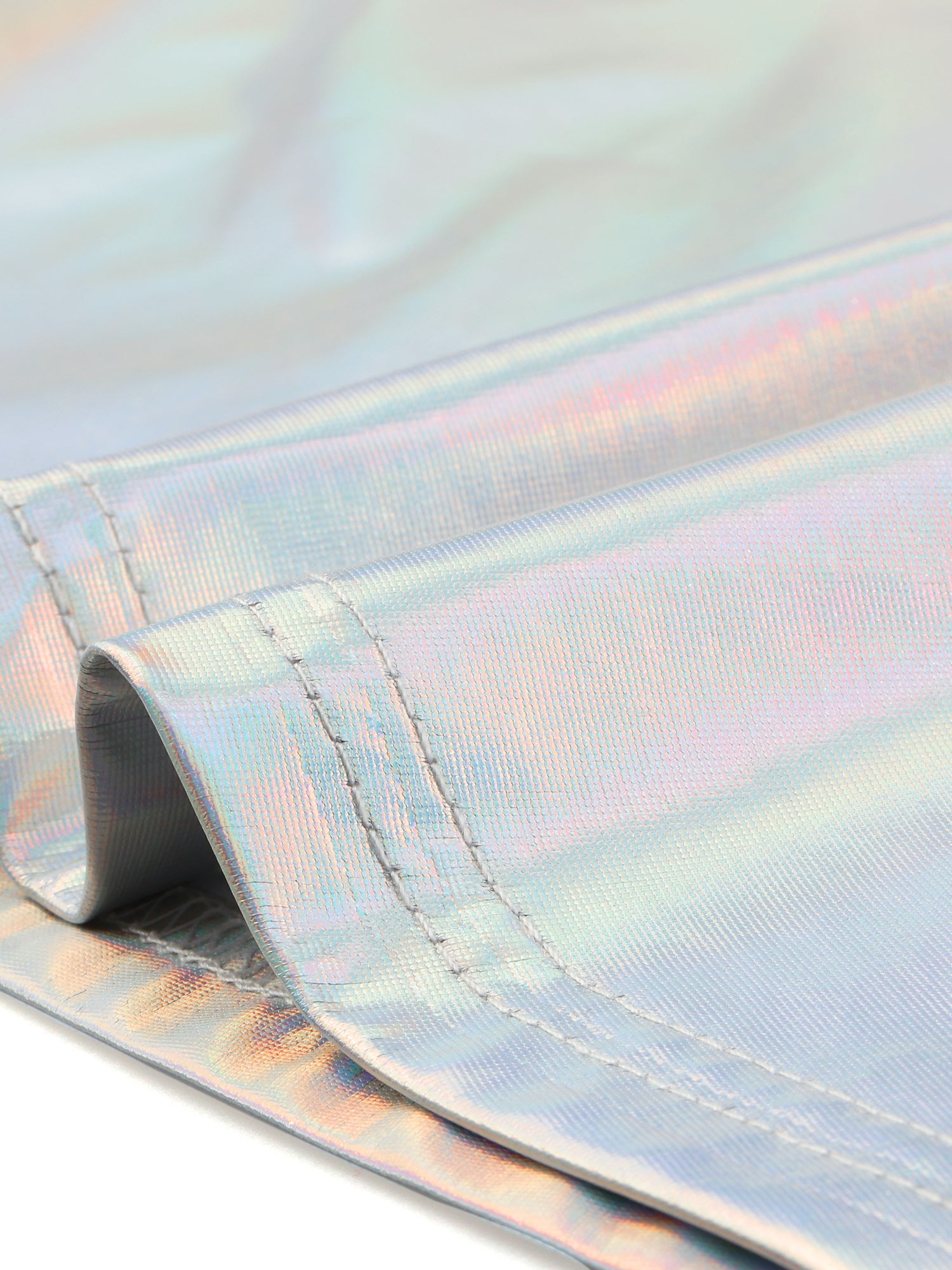 Metallic Sleeveless One Shoulder Party Disco Holographic Dress