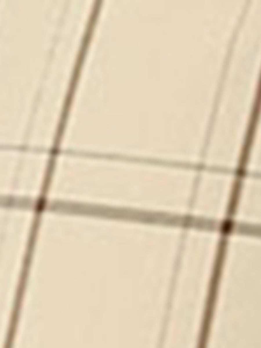 Plaid Elastic Waist Casual Work Office Long Pants
