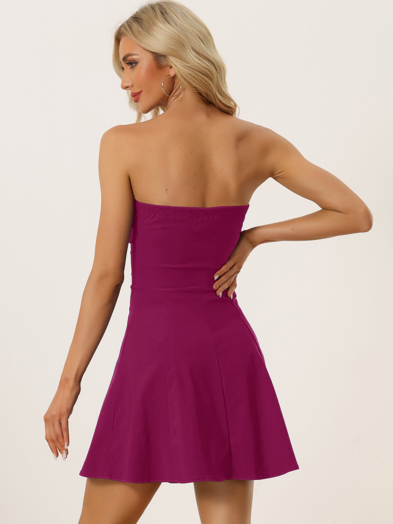 Zip Up Sexy Strapless Party Club Mini Bodycon Dress