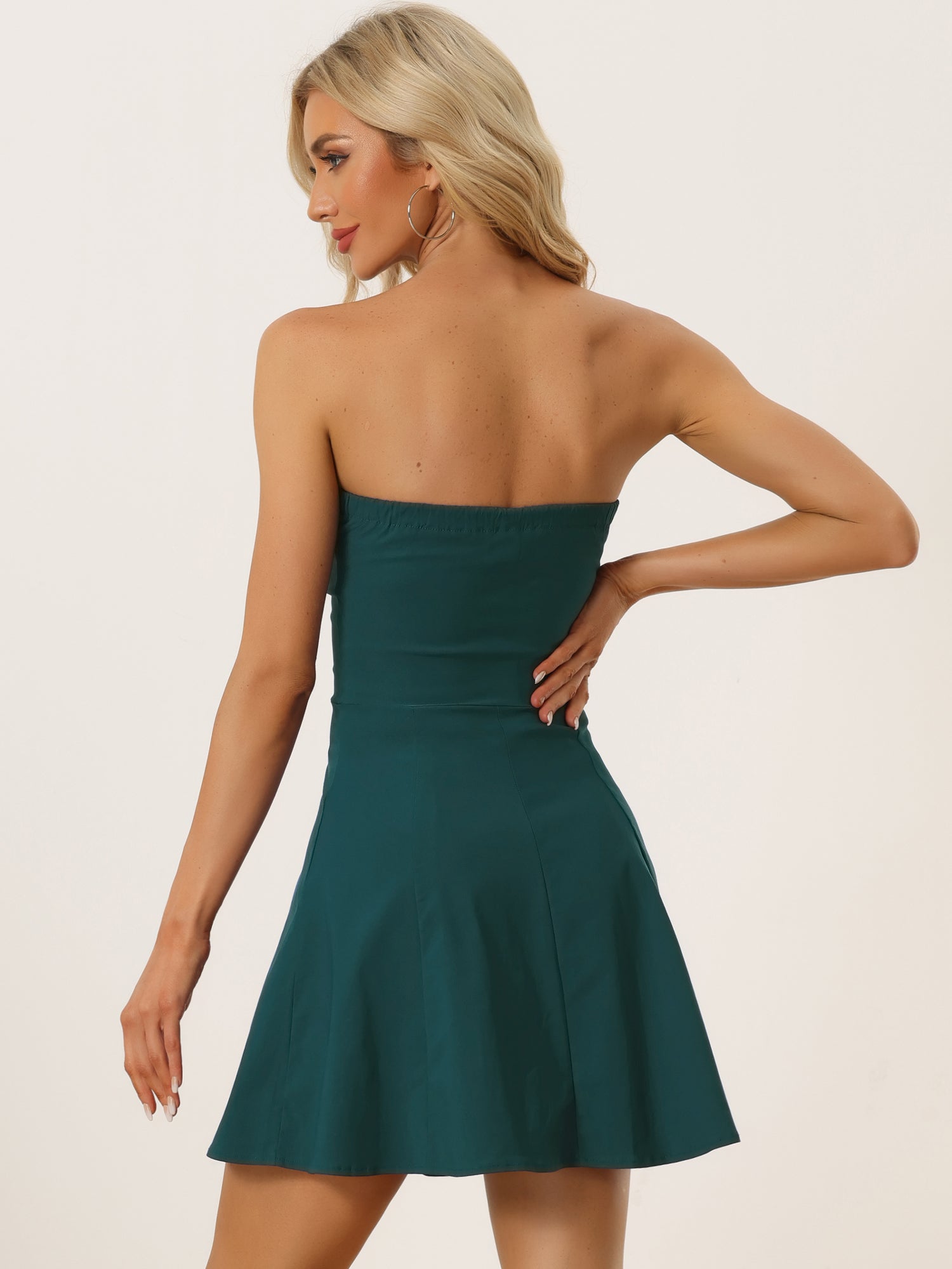 Zip Up Sexy Strapless Party Club Mini Bodycon Dress