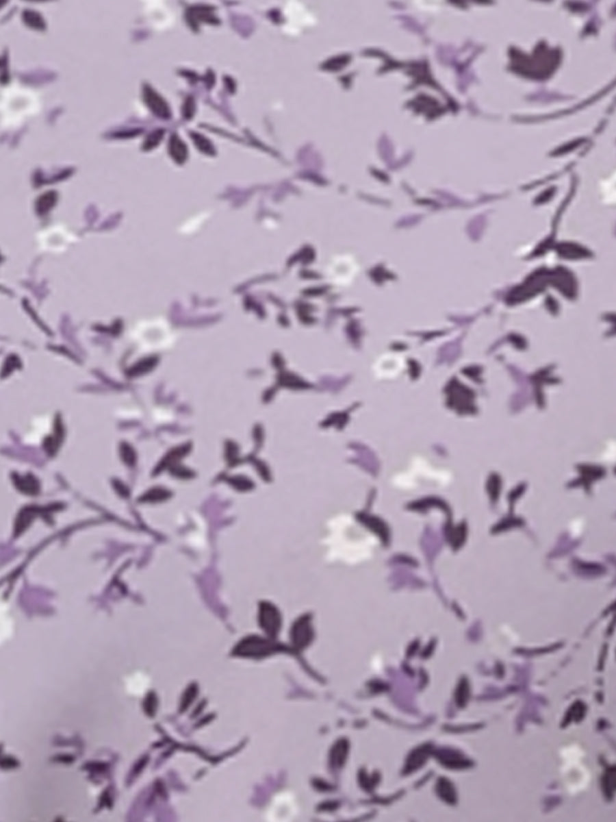 Floral Drawstring Waist Sleeveless A-Line Midi Dress Sundress