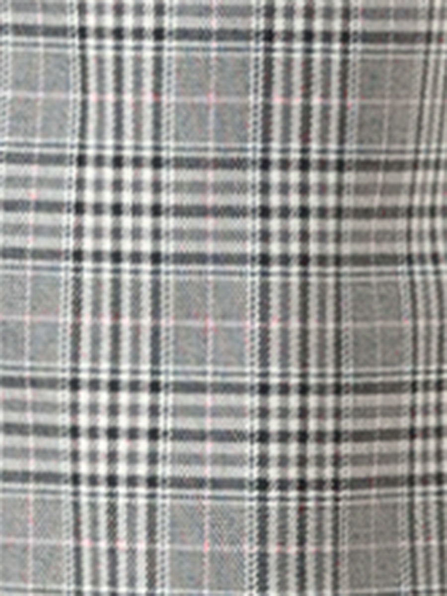 Plaid Elastic Waist Casual Work Office Long Pants