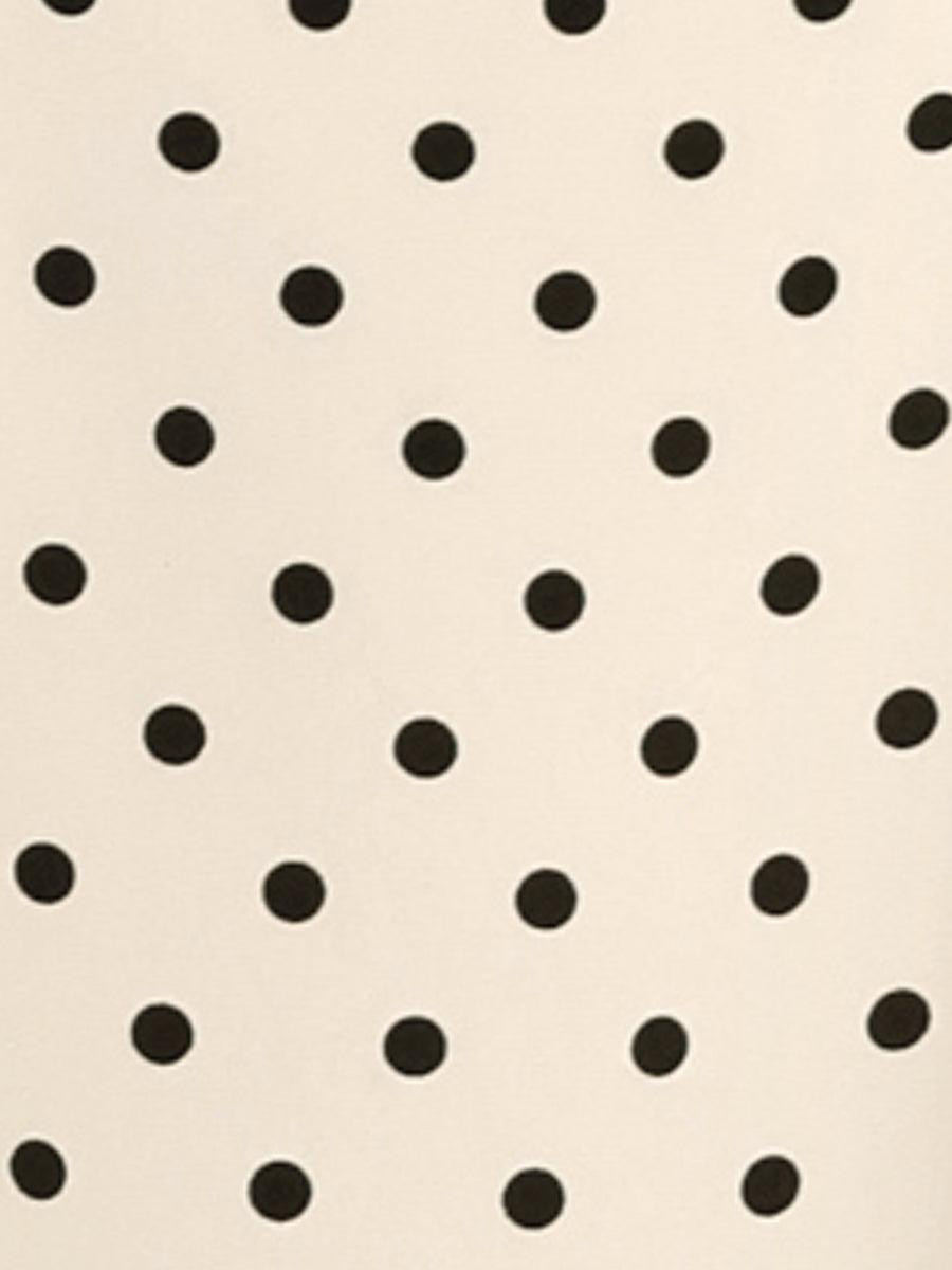 Polka Dots Print V Neck Short Sleeve Elegant Work Office Tops