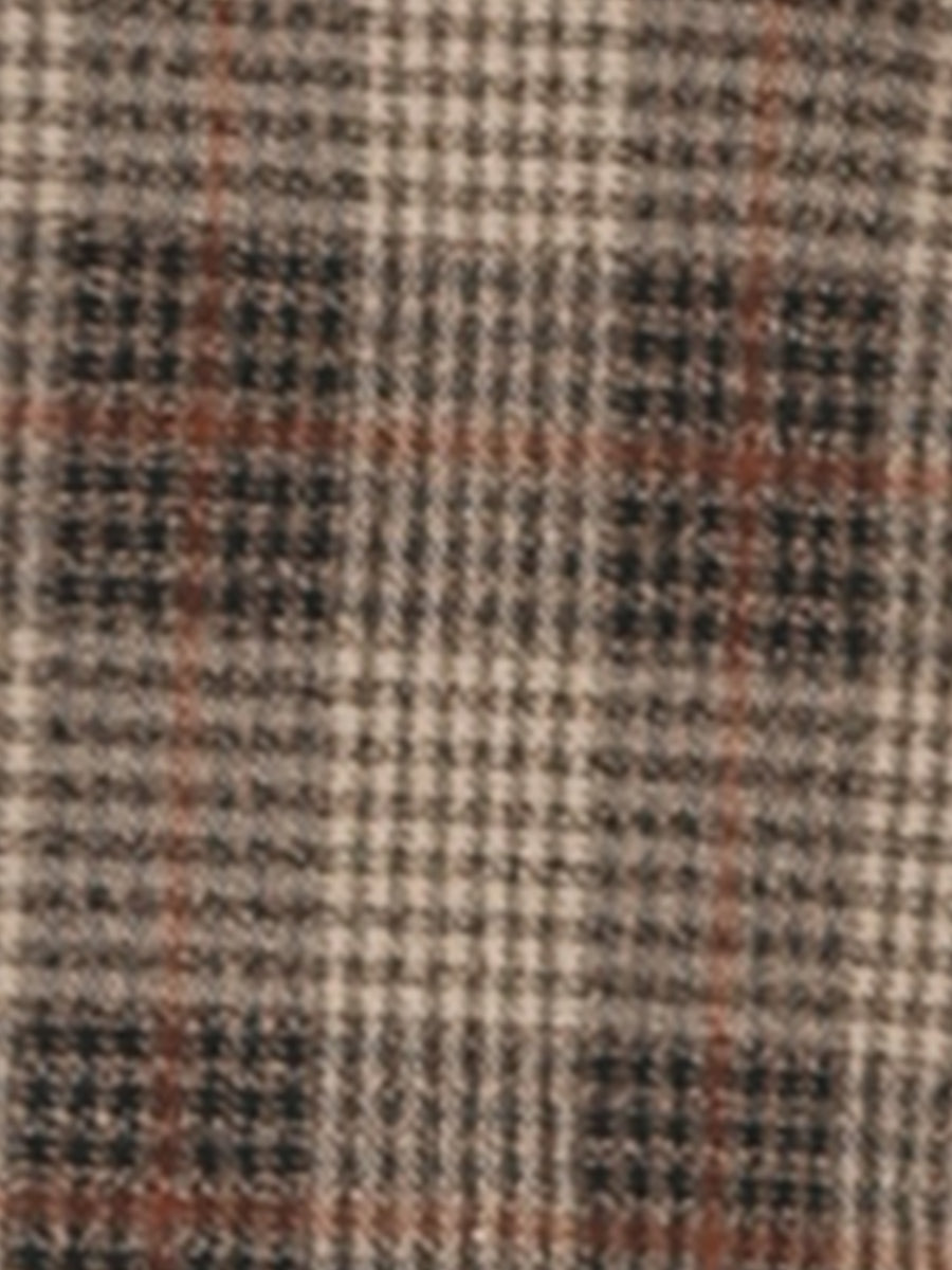Plaid Notched Lapel One Button Houndstooth Blazer Jacket