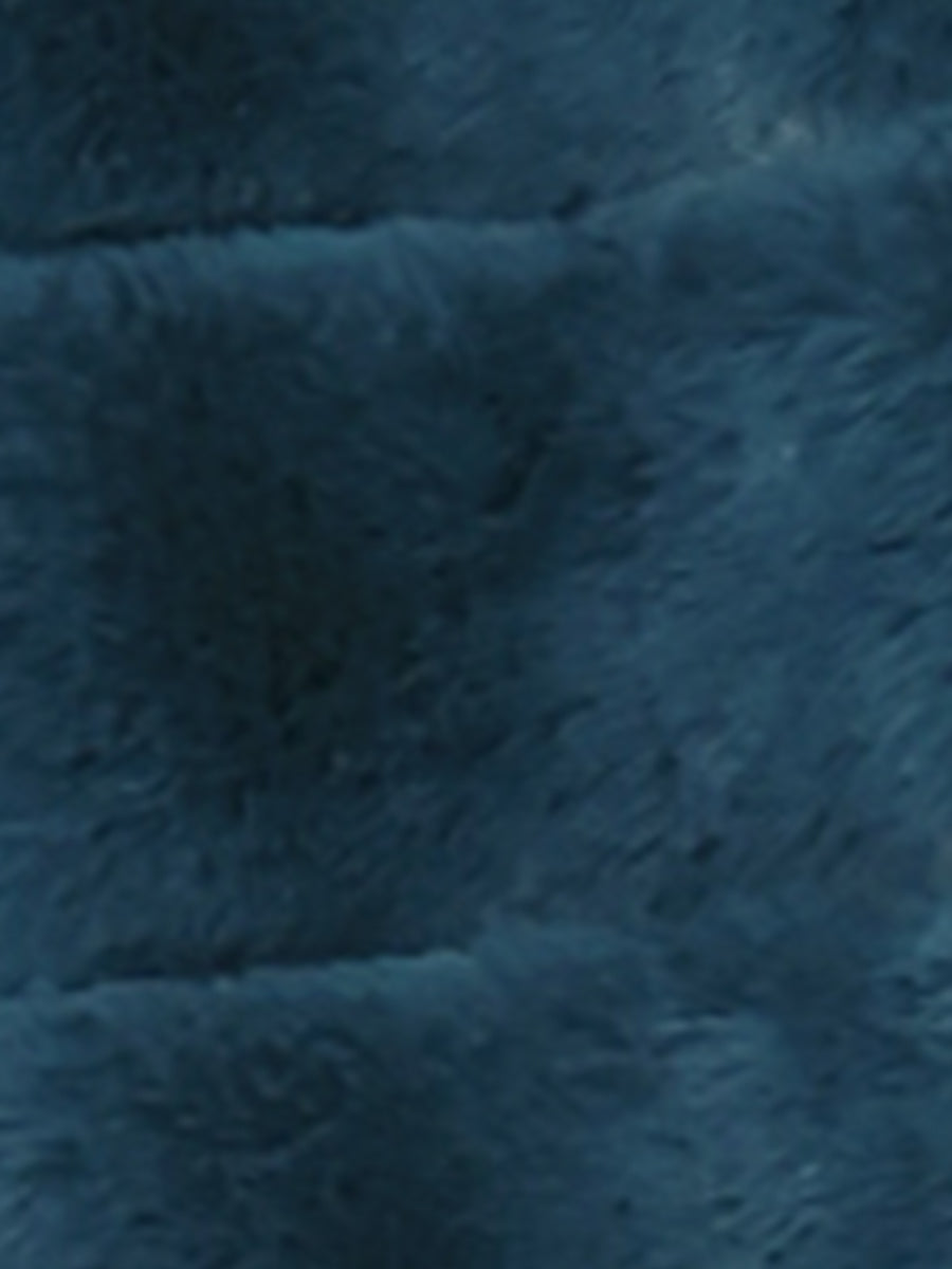 Winter Warm Cropped Collarless Faux Fur Fluffy Jacket