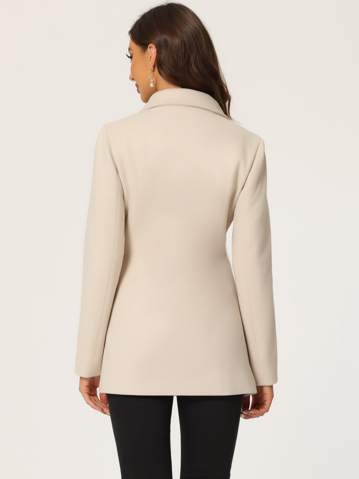 Long Sleeve Double Breasted Button Winter Outerwear Pea Coat
