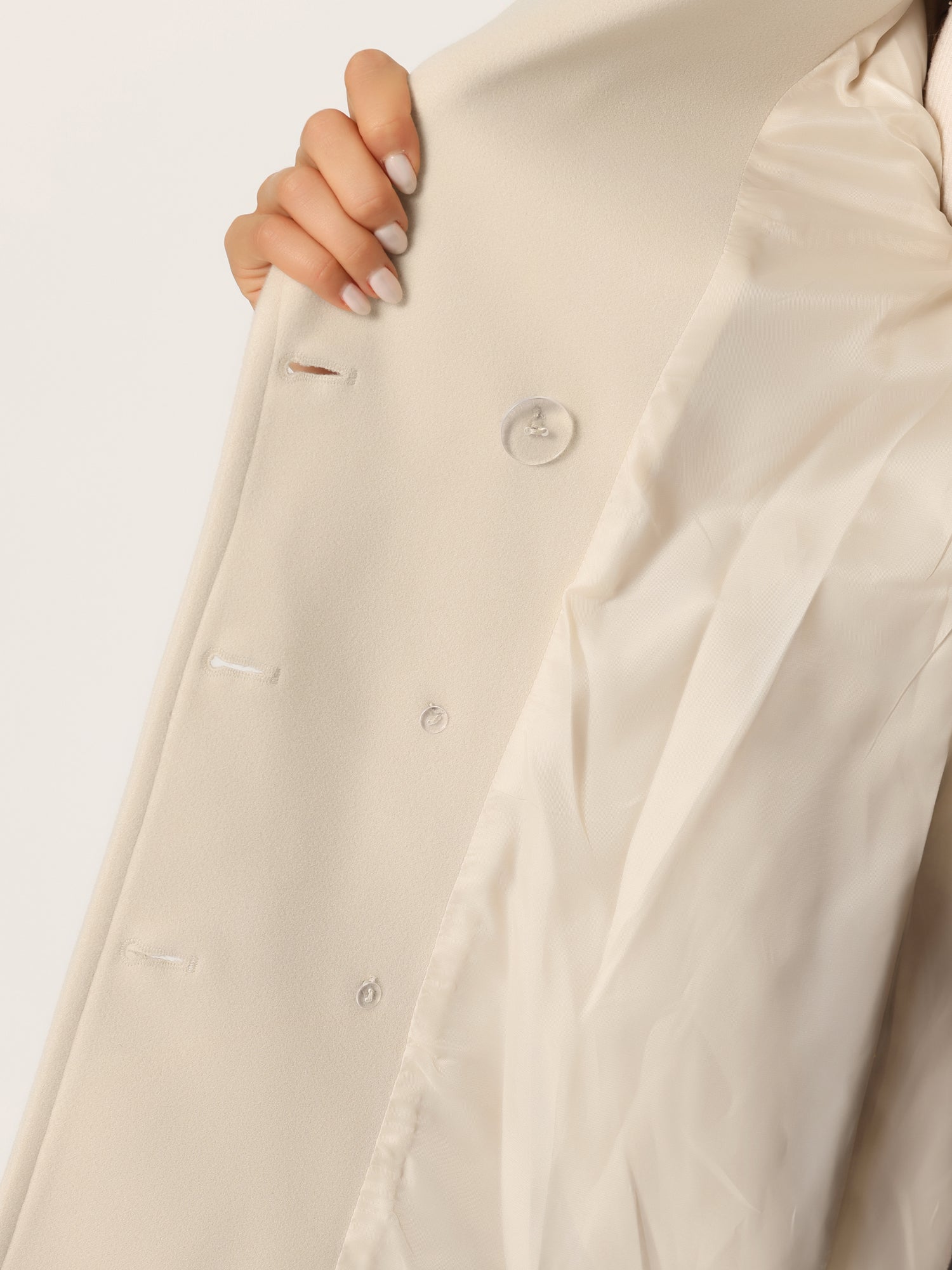 Long Sleeve Double Breasted Button Winter Outerwear Pea Coat