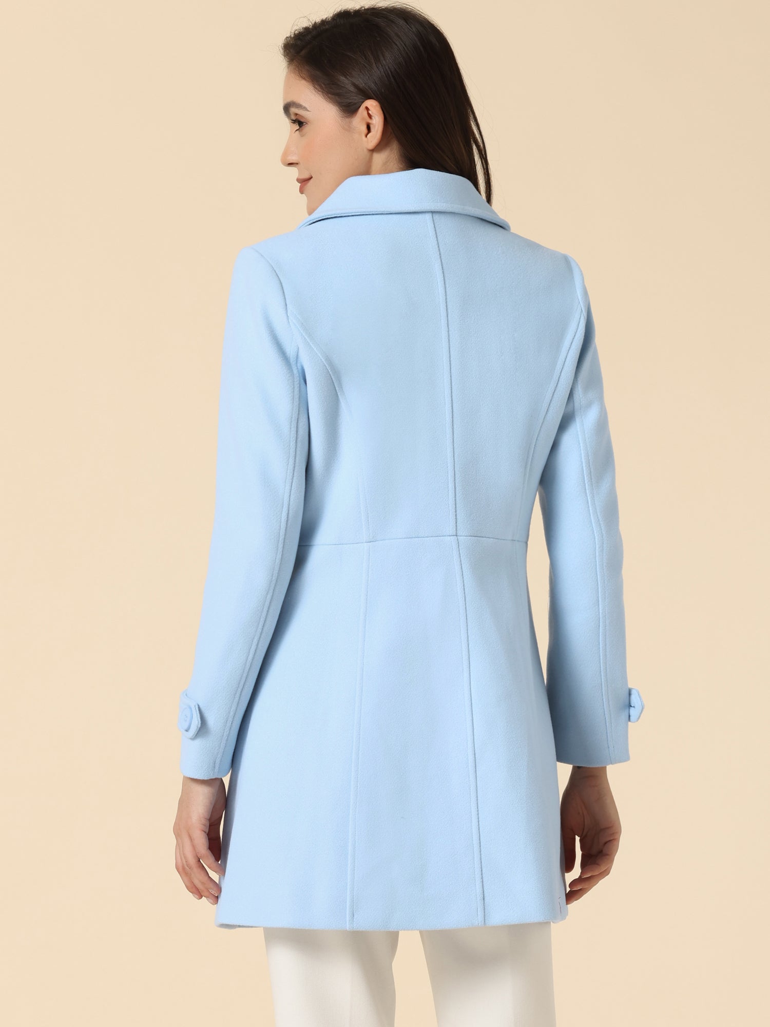 Peter Pan Collar Single Breasted Winter Outwear Buttoned Long Coat