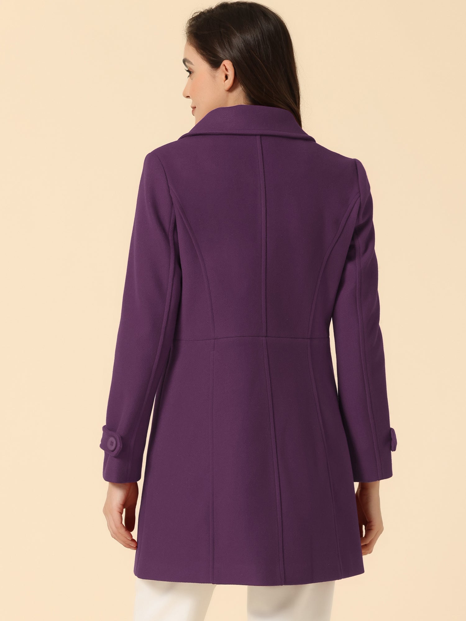 Peter Pan Collar Single Breasted Winter Outwear Buttoned Long Coat