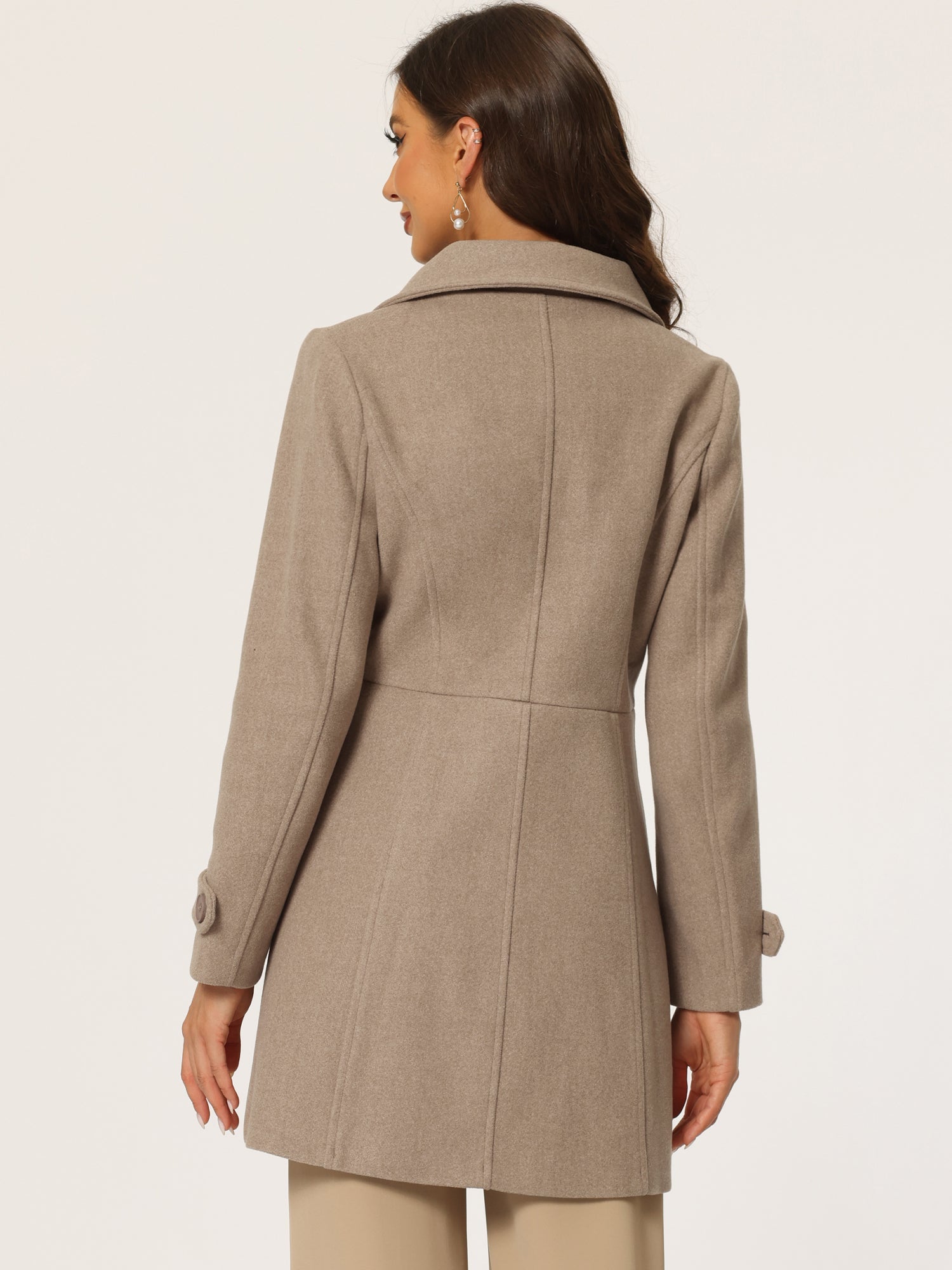Peter Pan Collar Single Breasted Winter Outwear Buttoned Long Coat