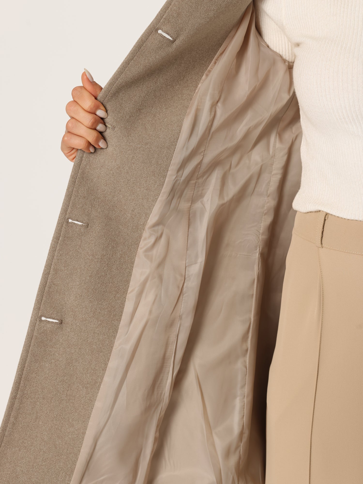 Peter Pan Collar Single Breasted Winter Outwear Buttoned Long Coat