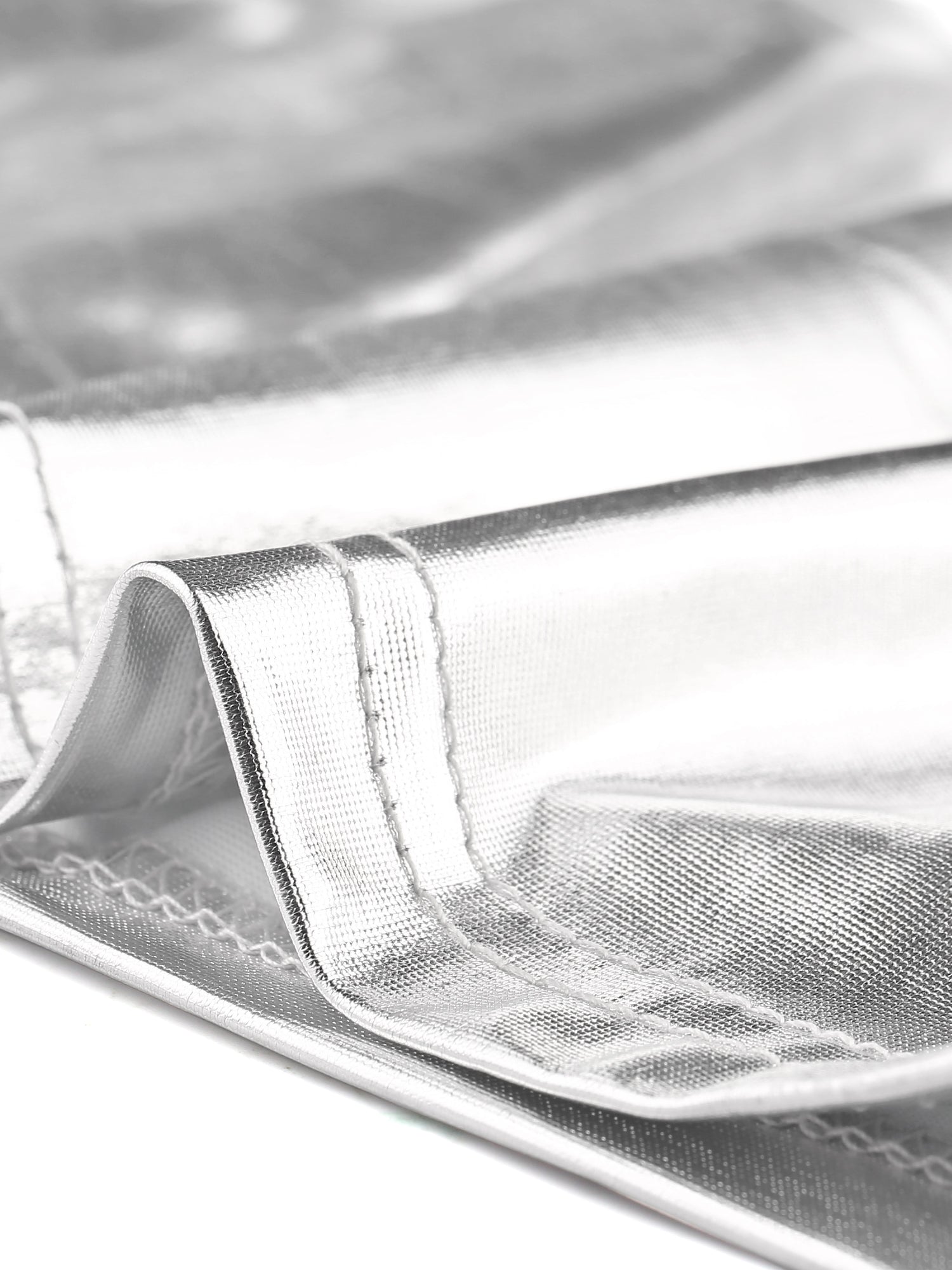 Sleeveless U Neck Party Holographic Shiny Metallic Crop Top