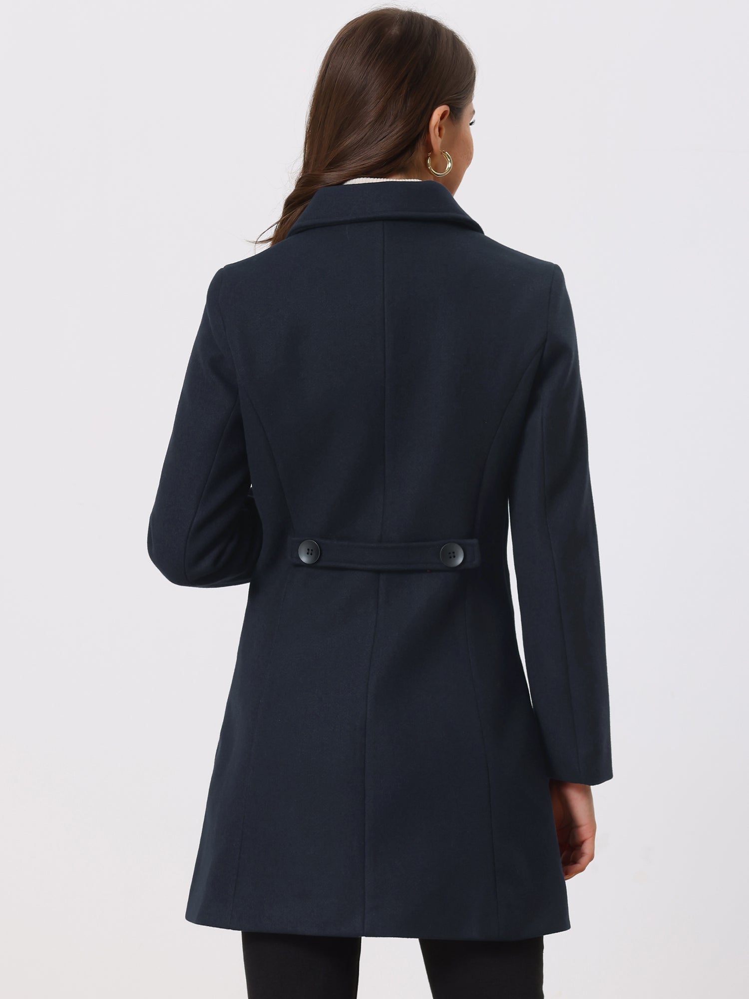 Solid Winter Single Breasted Long Warm Pocketed Pea Coat
