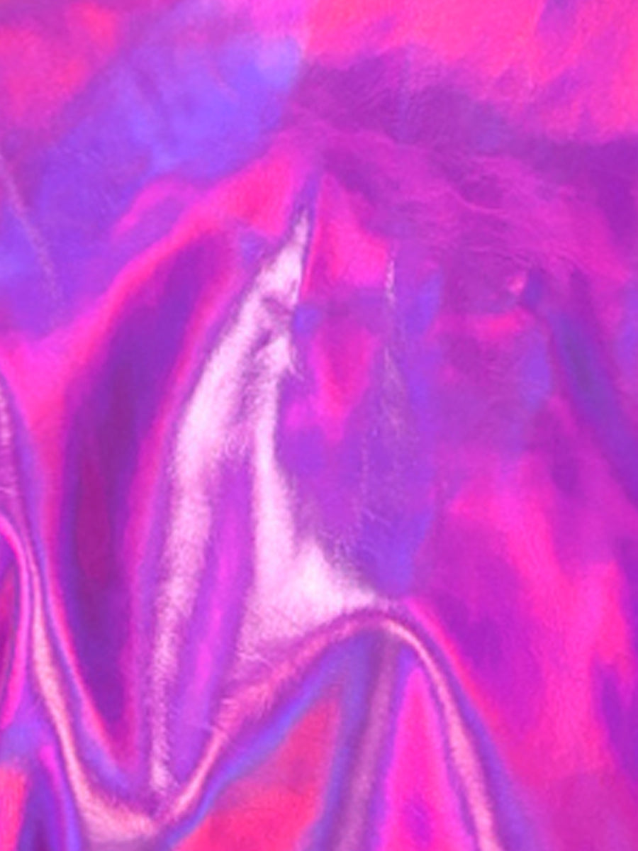 Metallic Biker Holographic Shiny Zipper Notched Jackets