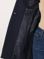 Stand Collar Single Breasted Solid Color Pea Coat