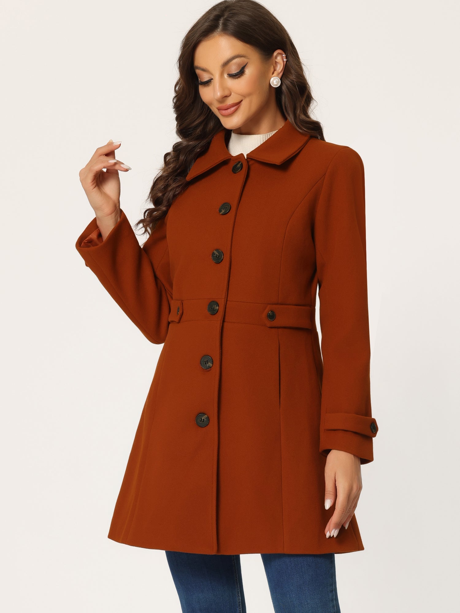 Winter Classic Outwear Overcoat with Pockets Single Breasted Coat