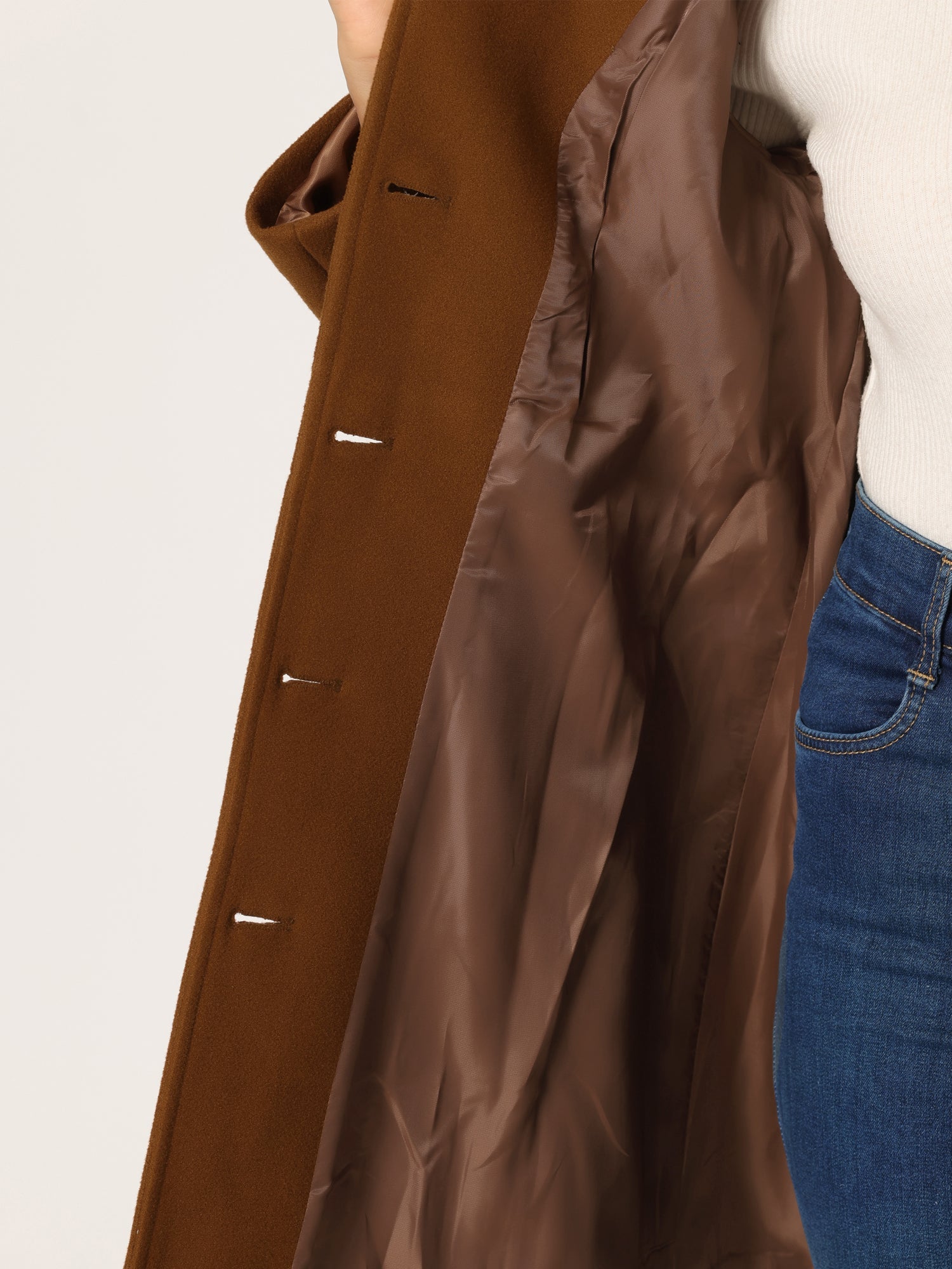 Winter Classic Outwear Overcoat with Pockets Single Breasted Coat