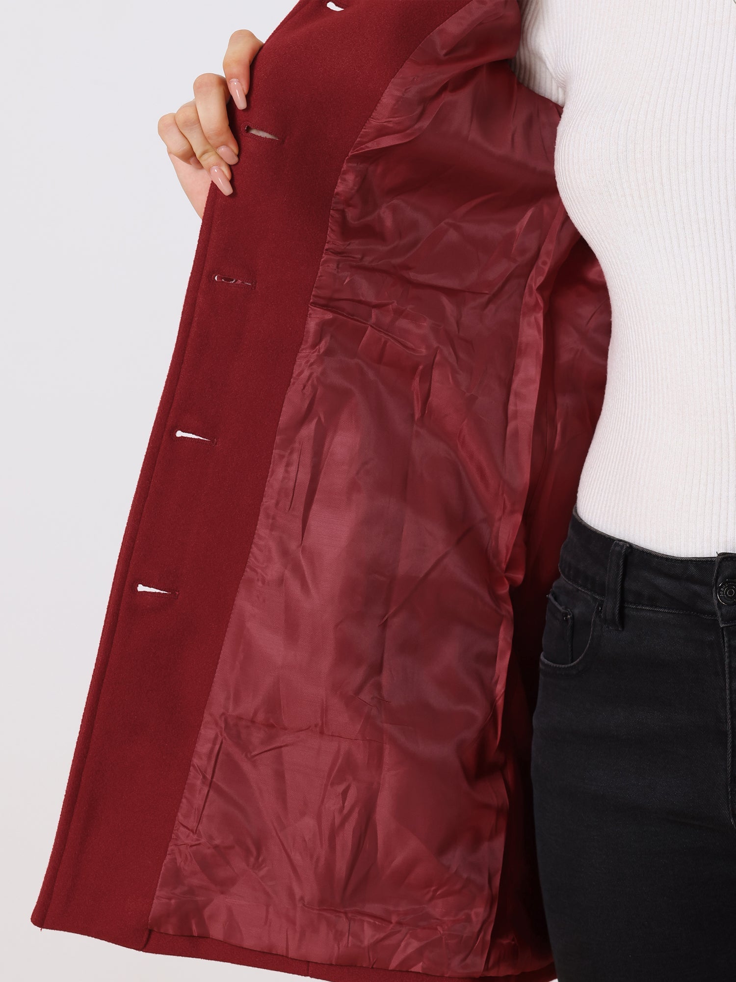 Winter Classic Outwear Overcoat with Pockets Single Breasted Coat