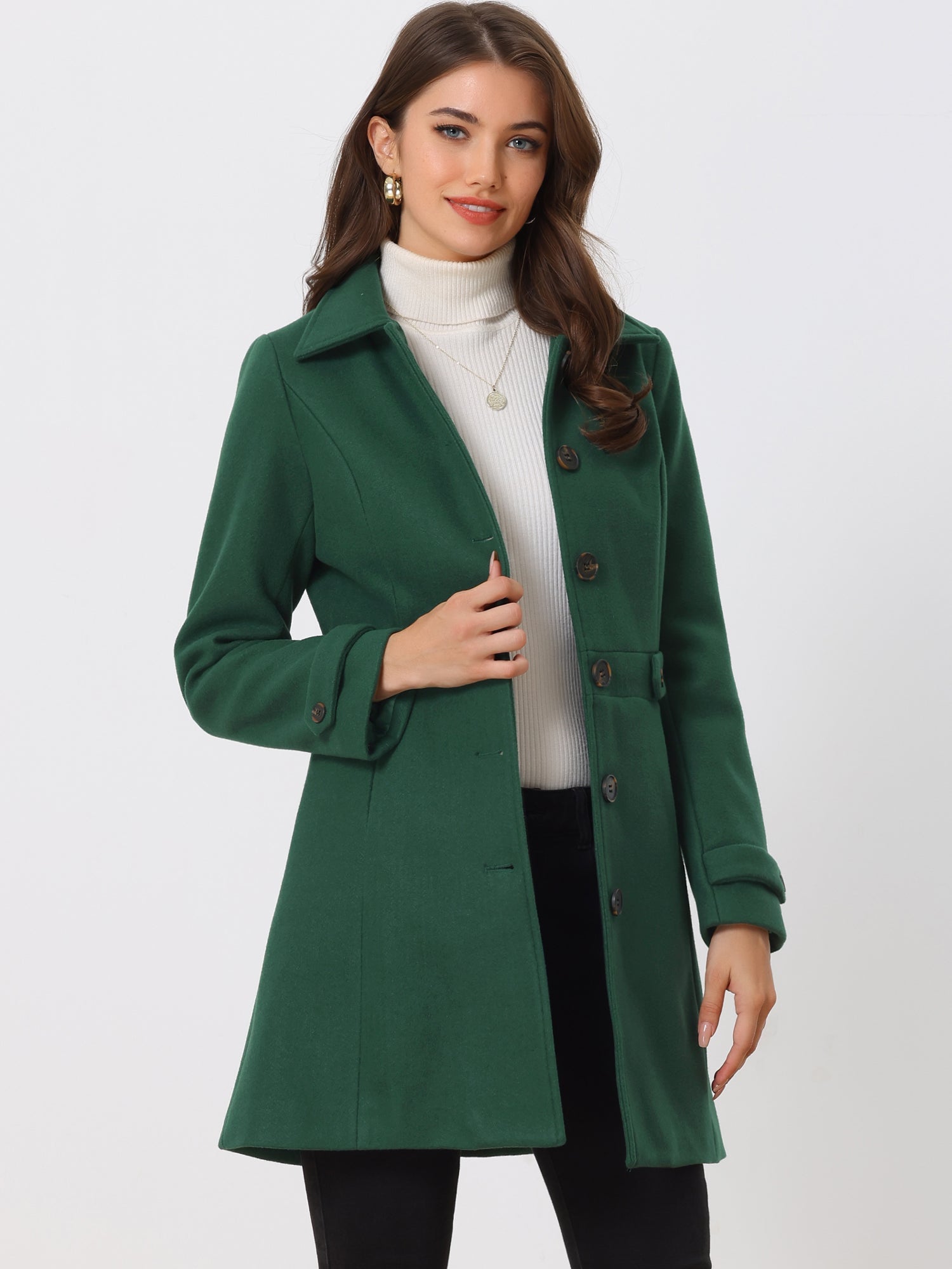 Winter Classic Outwear Overcoat with Pockets Single Breasted Coat