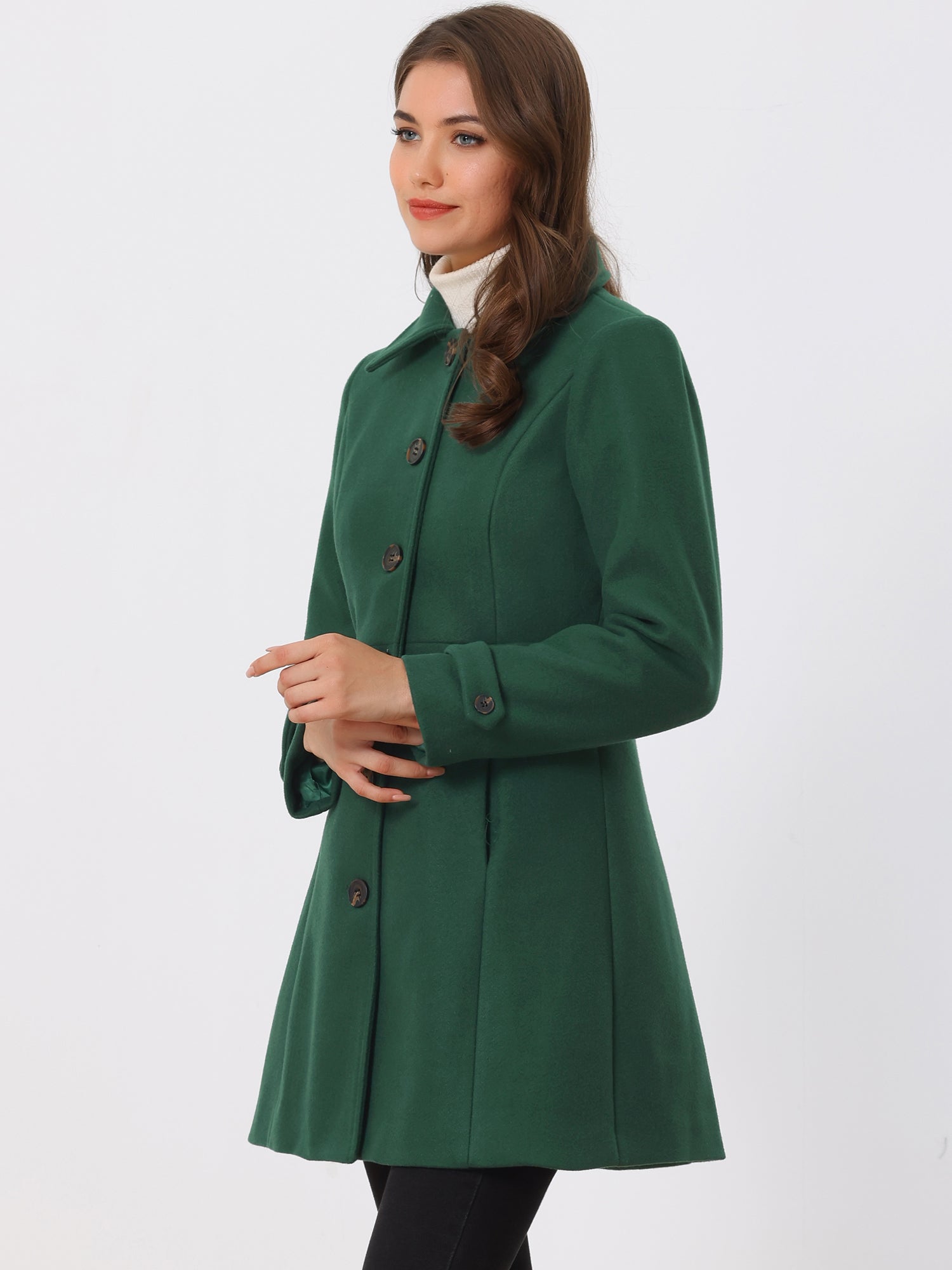Winter Classic Outwear Overcoat with Pockets Single Breasted Coat