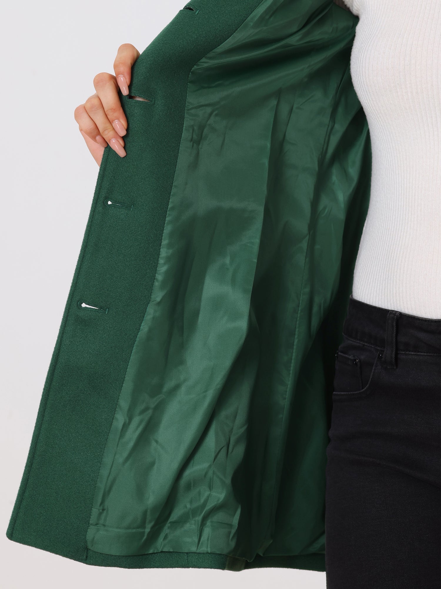 Winter Classic Outwear Overcoat with Pockets Single Breasted Coat
