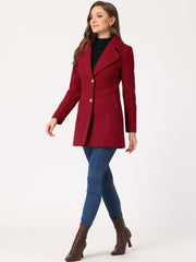 Elegant Notched Shawl Collar Single Breasted Winter Long Coat