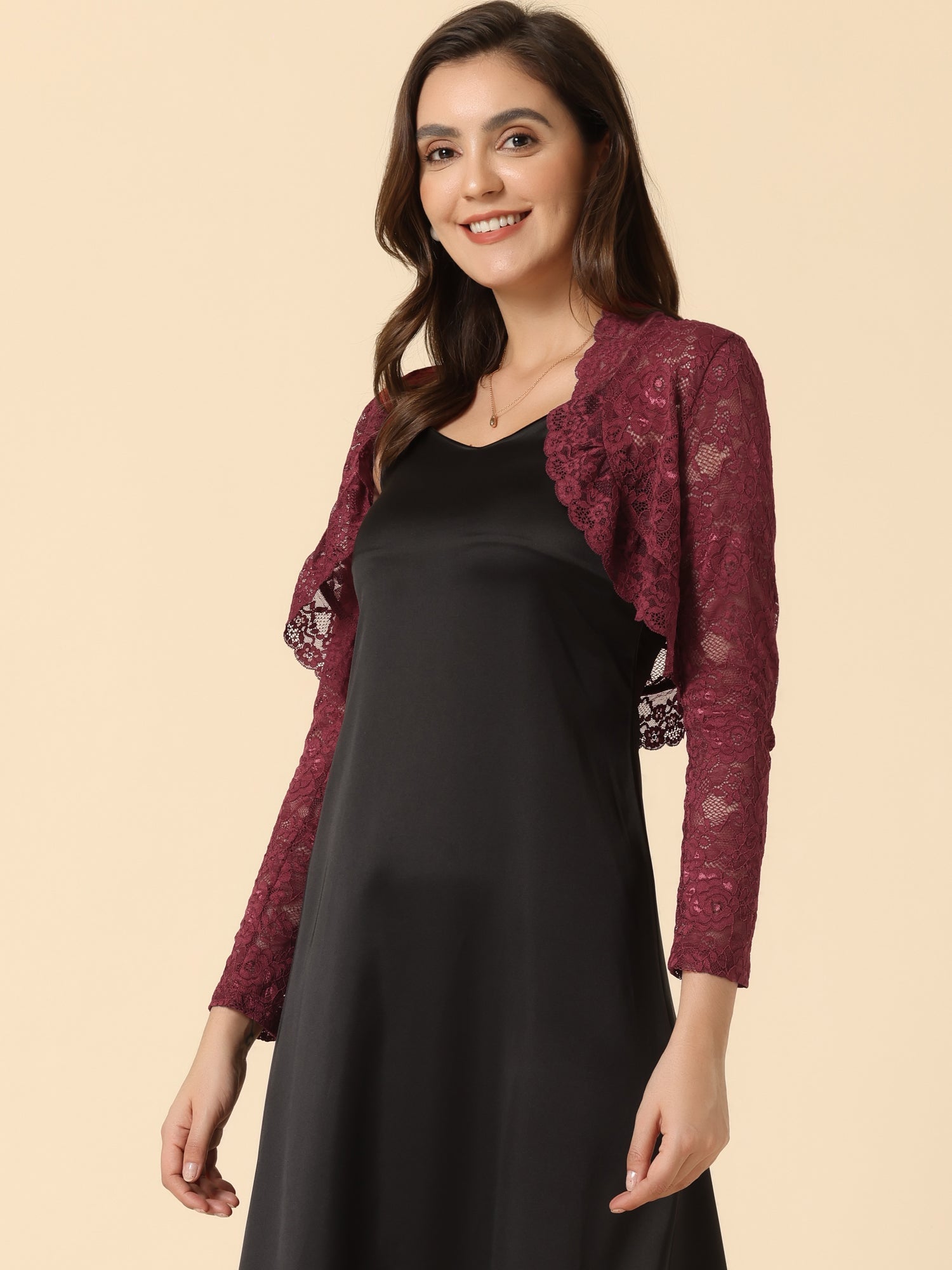 Elegant Sheer Floral Lace Cropped Bolero Shrugs