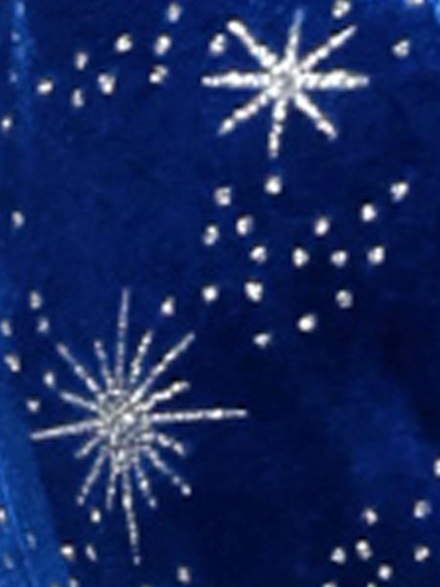 Metallic Star Single Button Velvet Lapel Crop Blazer