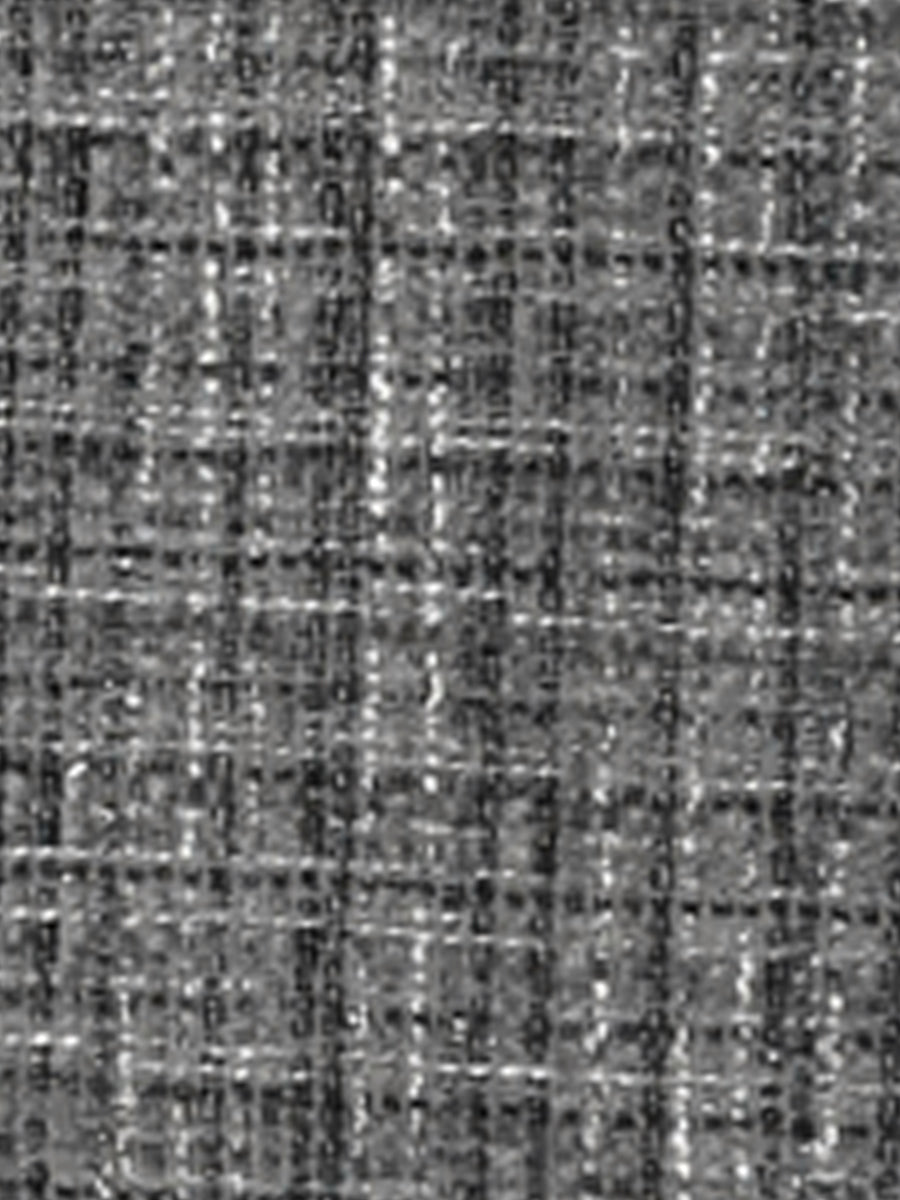 Tweed Plaid Long Sleeves Notched Lapel Open Front Blazer Jacket
