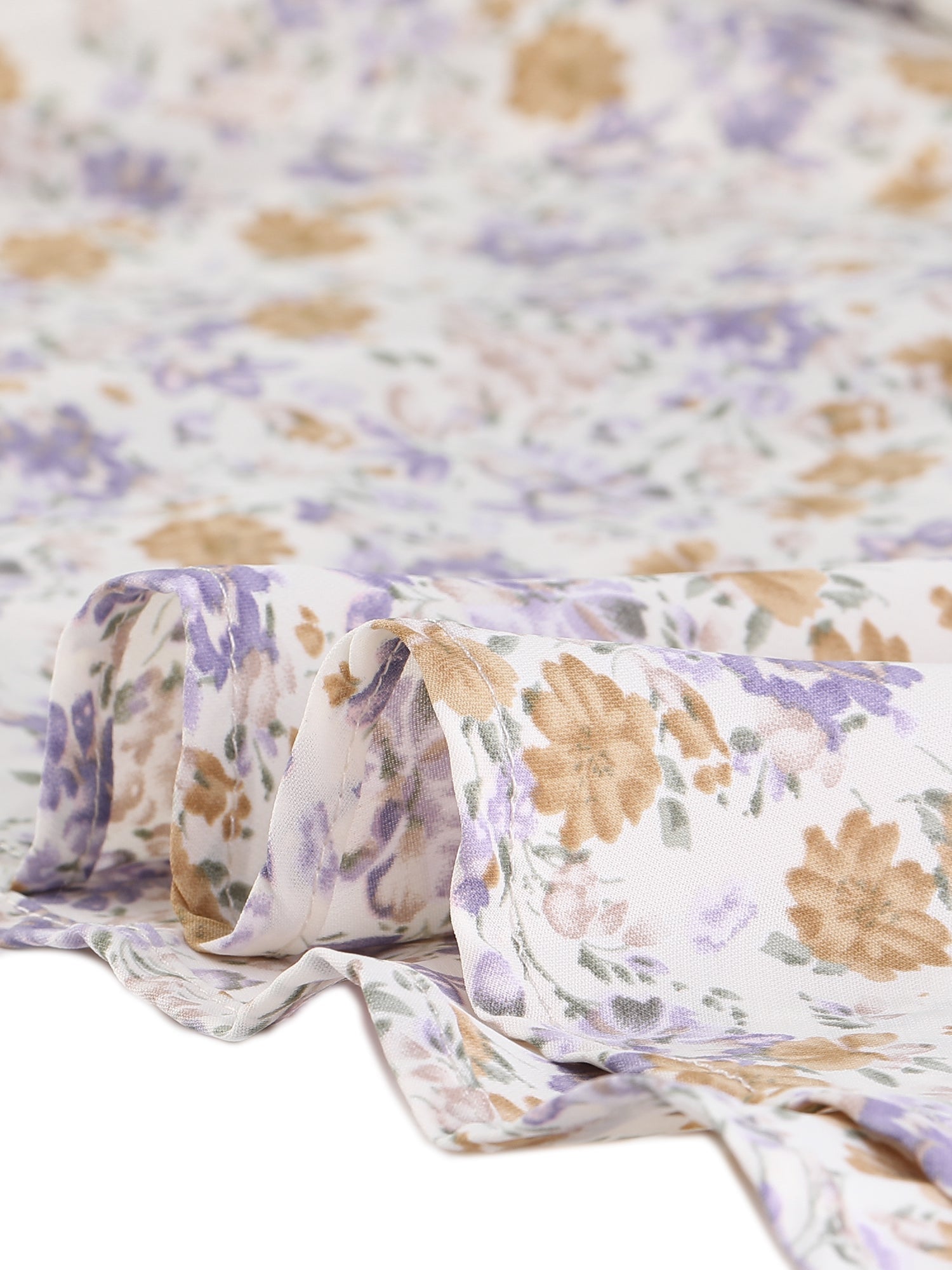 Button Up Short Sleeve A-Line Chiffon Vintage Floral Shirt Dress