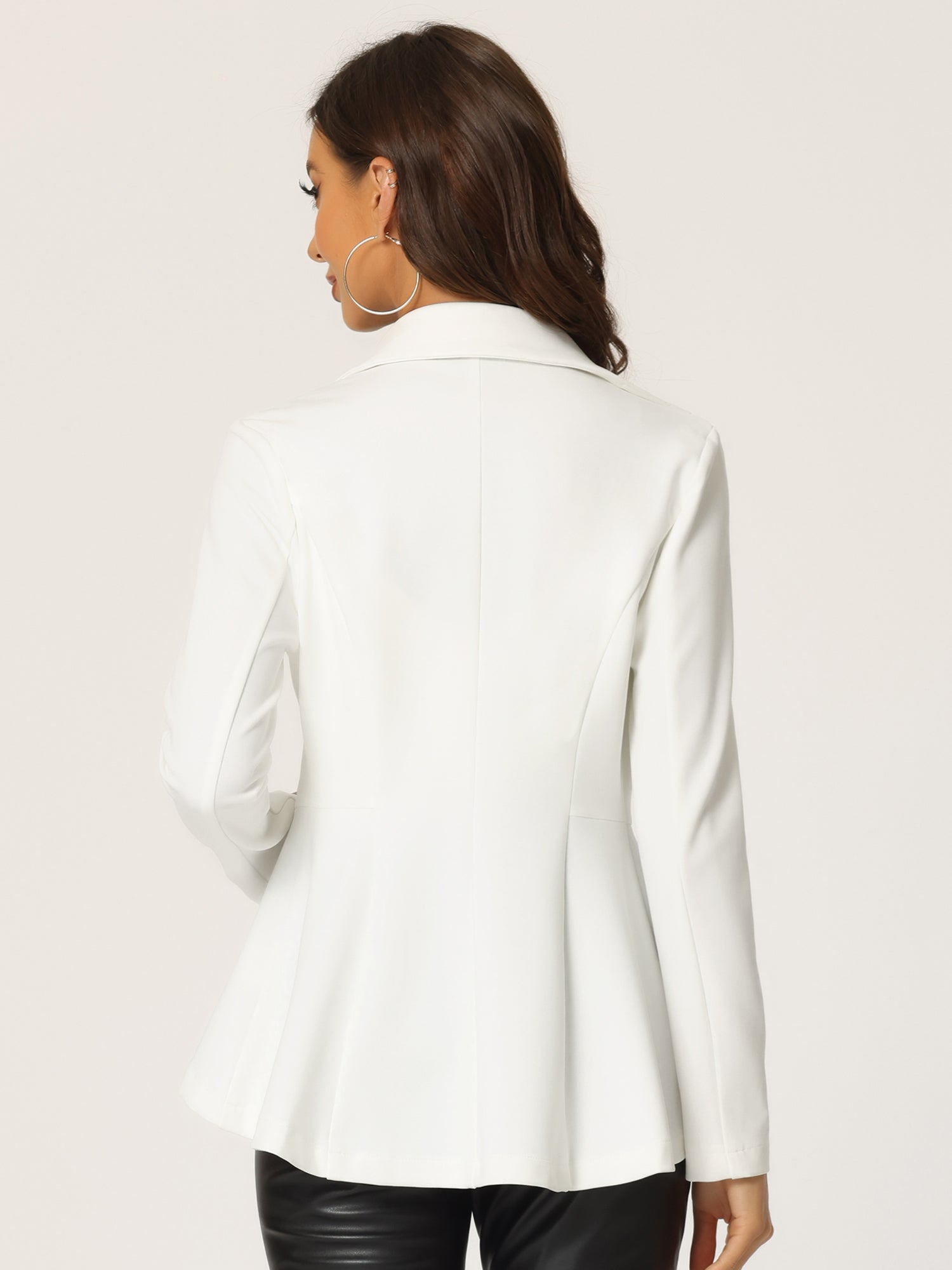 Steampunk High Low Hem Long Sleeve Peplum Jacket