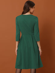Retro Sweetheart Neck 1950s Retro Cocktail A-Line Dress