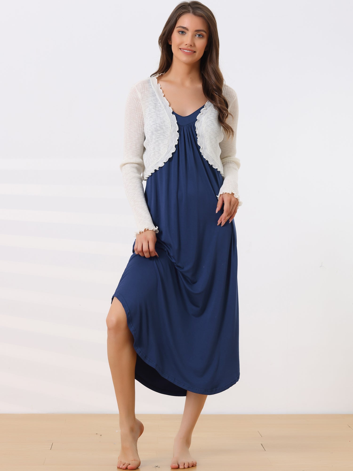 Spaghetti Strap Cami Nightdress Lounge Pajama Dress Nightgown