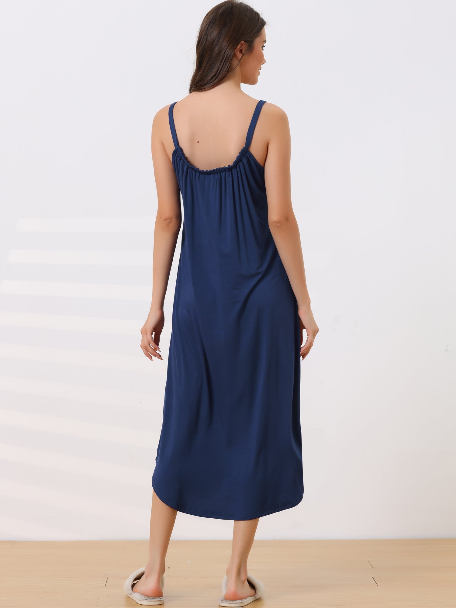 Spaghetti Strap Cami Nightdress Lounge Pajama Dress Nightgown