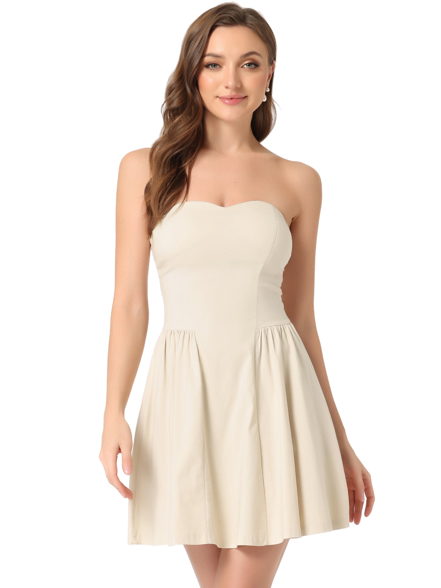 Strapless Sweetheart Neck Fit And Flare Mini Tube Top Dress